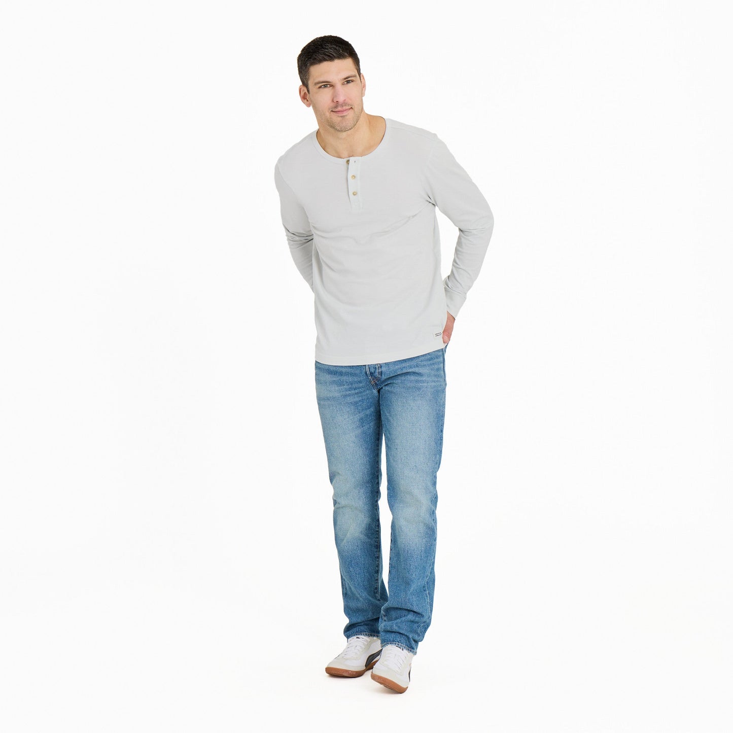 Men's Solid Long Sleeve Crusher-LITE Slim Fit Henley