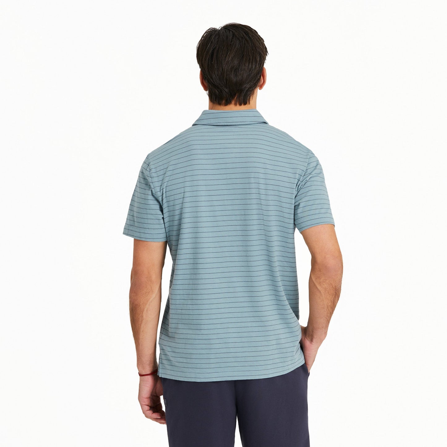 Men's Solid Short Sleeve Striped Crusher-LITE Polo