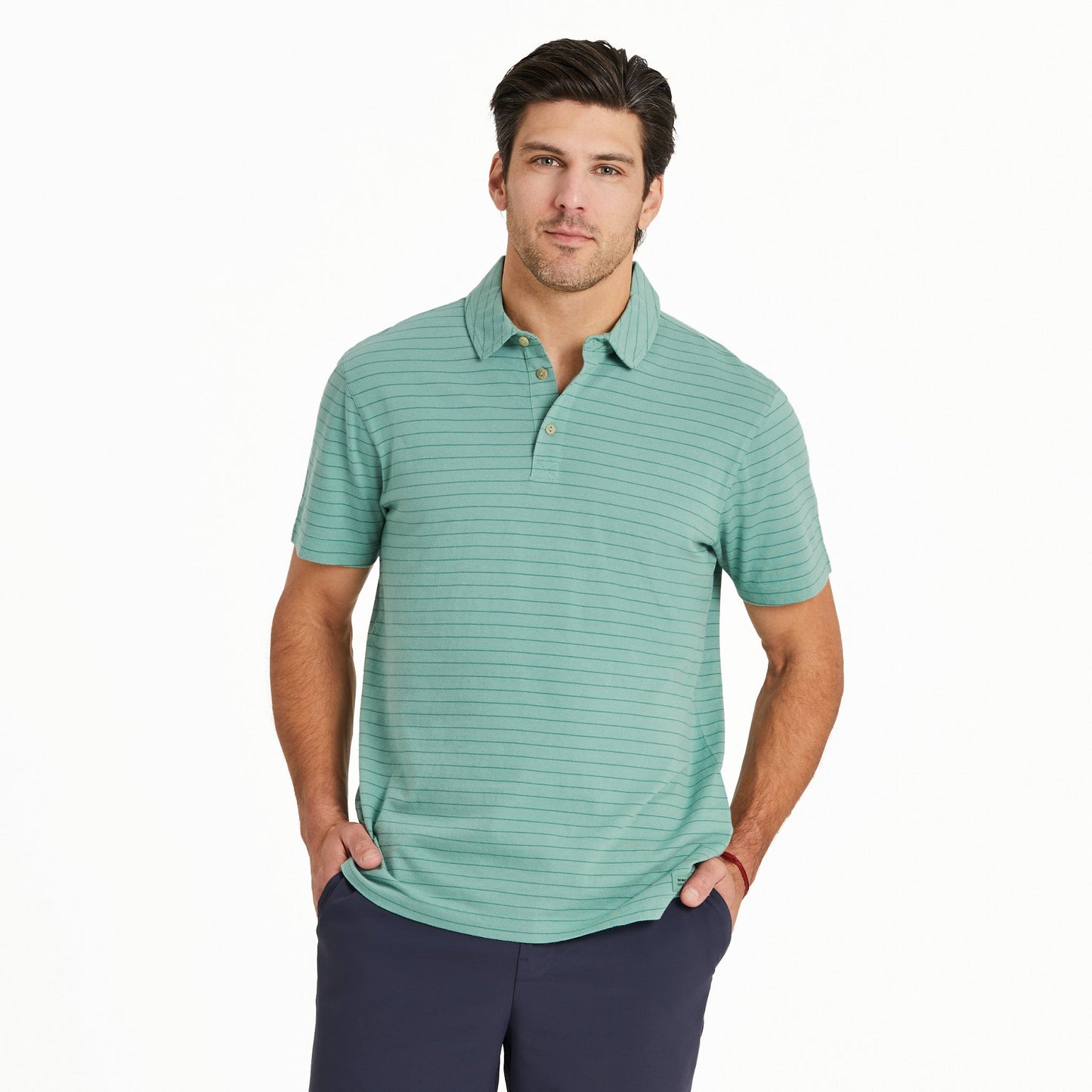 Men's Solid Short Sleeve Striped Crusher-LITE Polo
