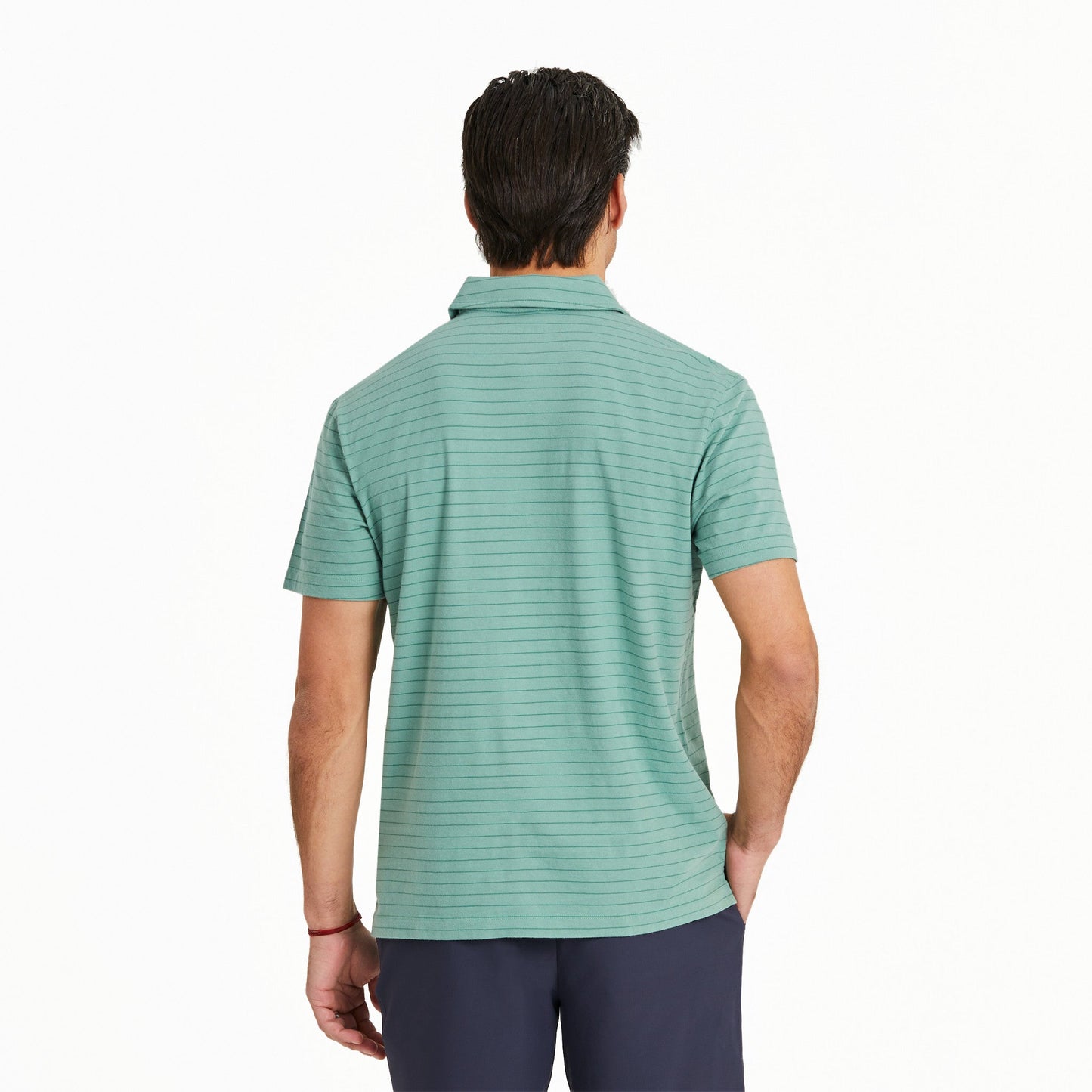 Men's Solid Short Sleeve Striped Crusher-LITE Polo