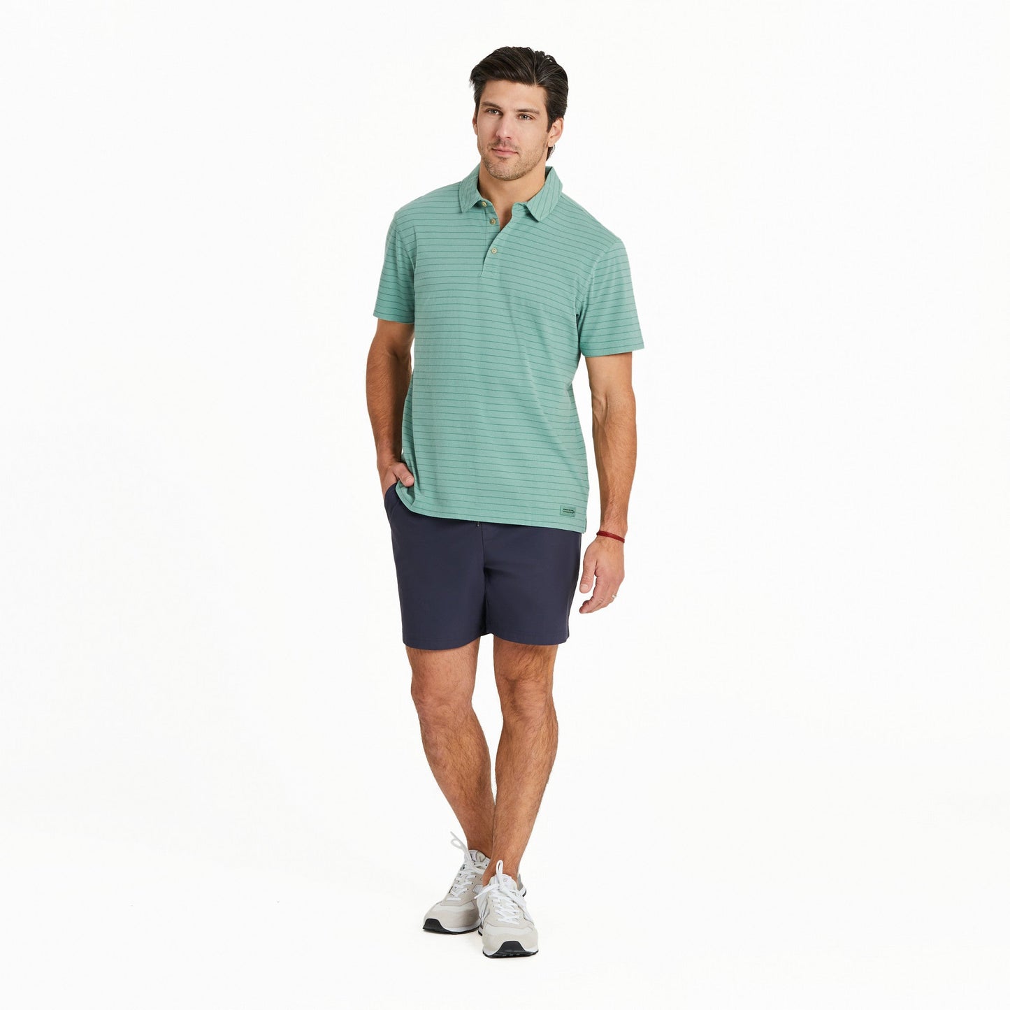 Men's Solid Short Sleeve Striped Crusher-LITE Polo