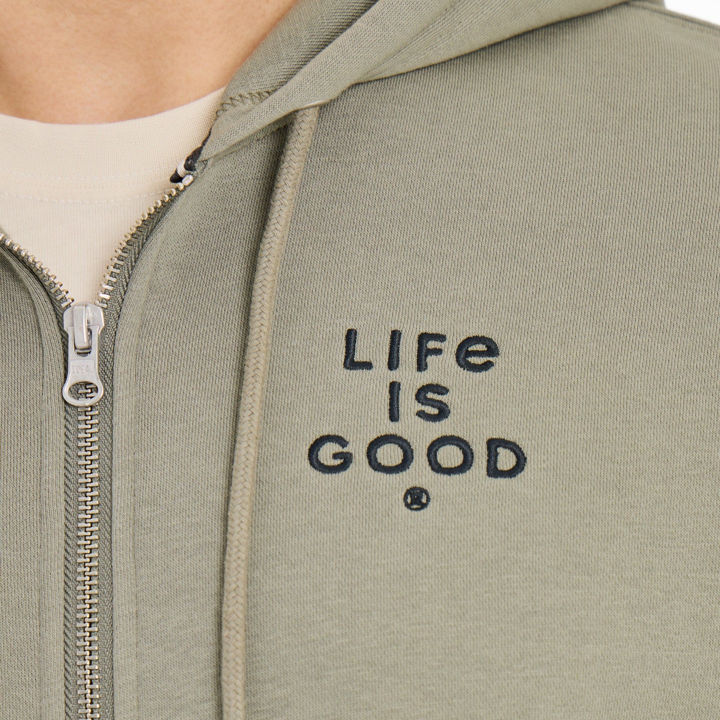 Men's Crafty LIG Stacked Good Vibes Fleece Zip Hoodie