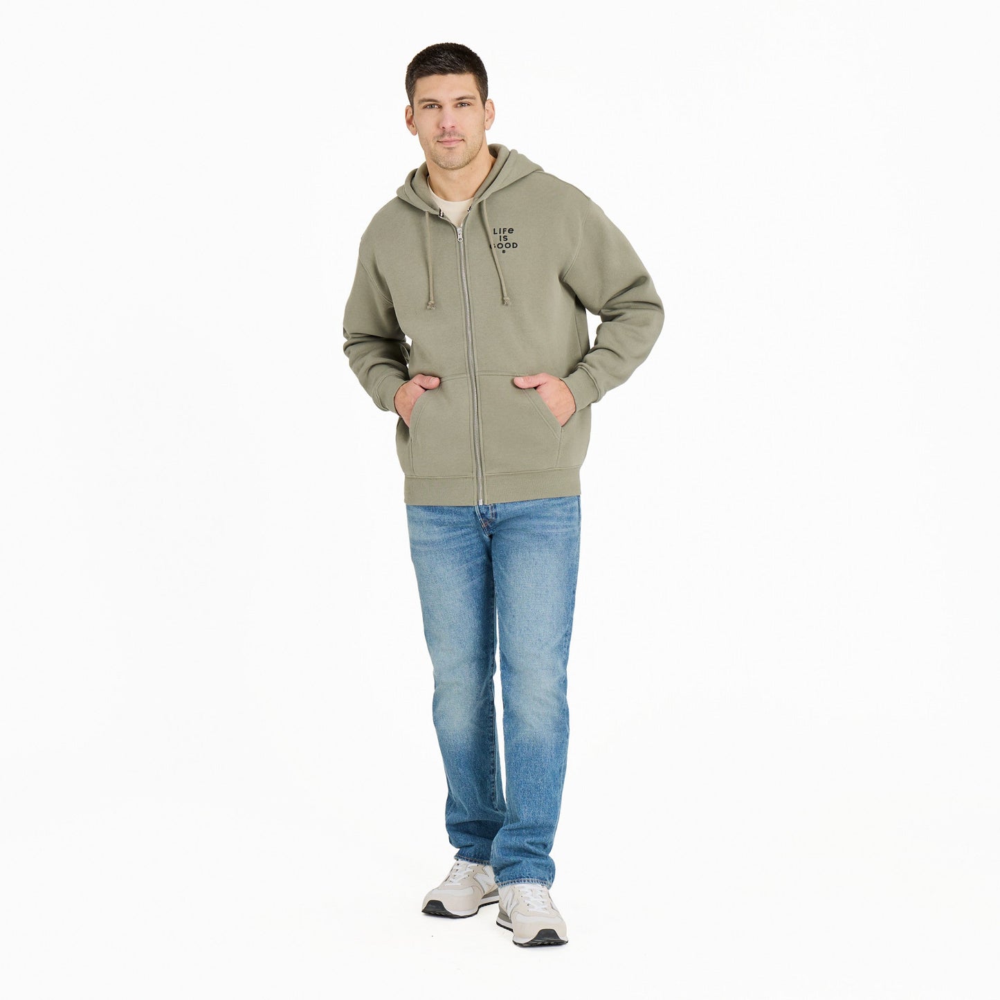 Men's Crafty LIG Stacked Good Vibes Fleece Zip Hoodie