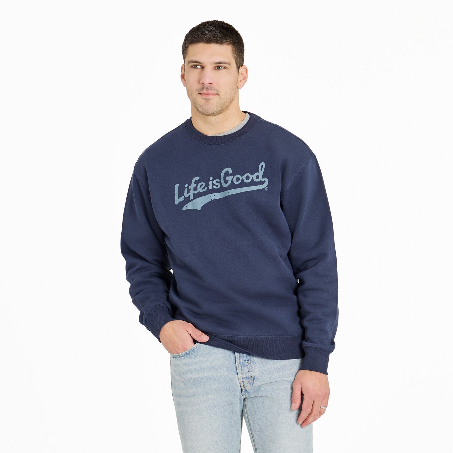 Men's Tonal LIG Ballyard Script Good Vibes Fleece Crew