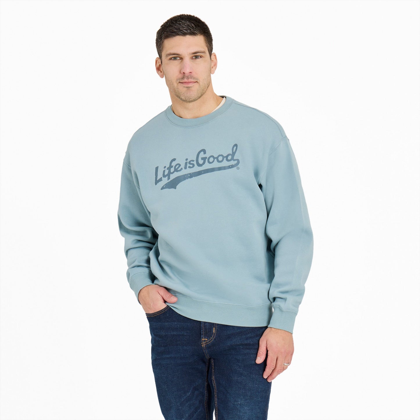 Men's Tonal LIG Ballyard Script Good Vibes Fleece Crew