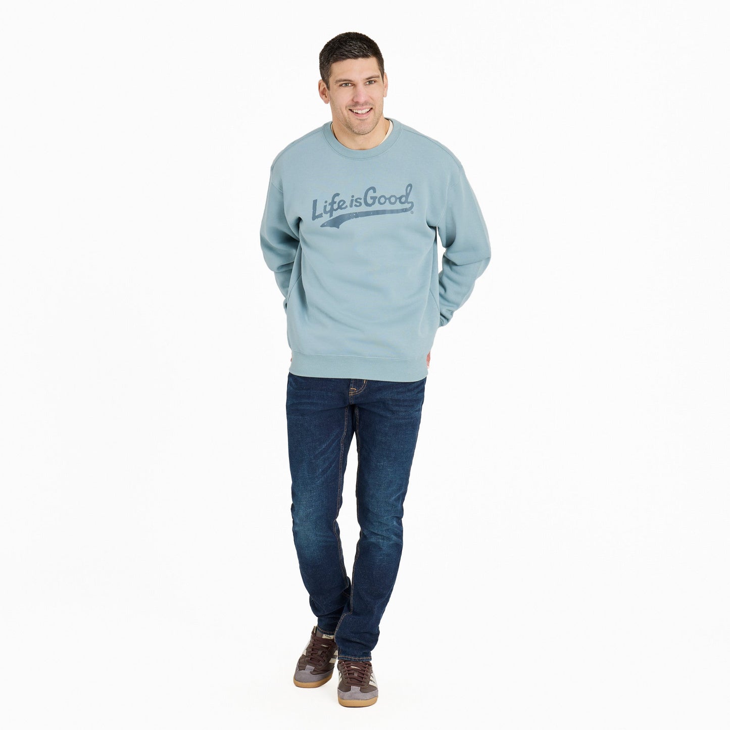 Men's Tonal LIG Ballyard Script Good Vibes Fleece Crew