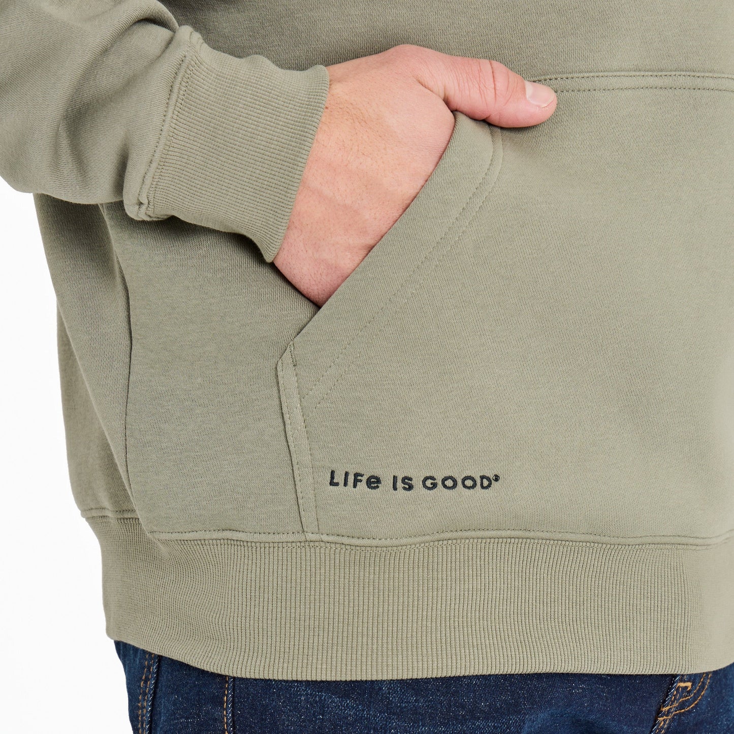 Men's Simple Fish Good Vibes Fleece Hoodie