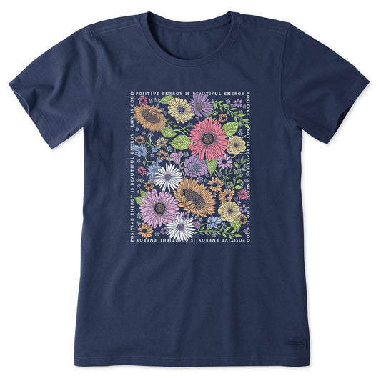 Women's Beautiful Energy Wildflowers Short Sleeve Crusher Tee