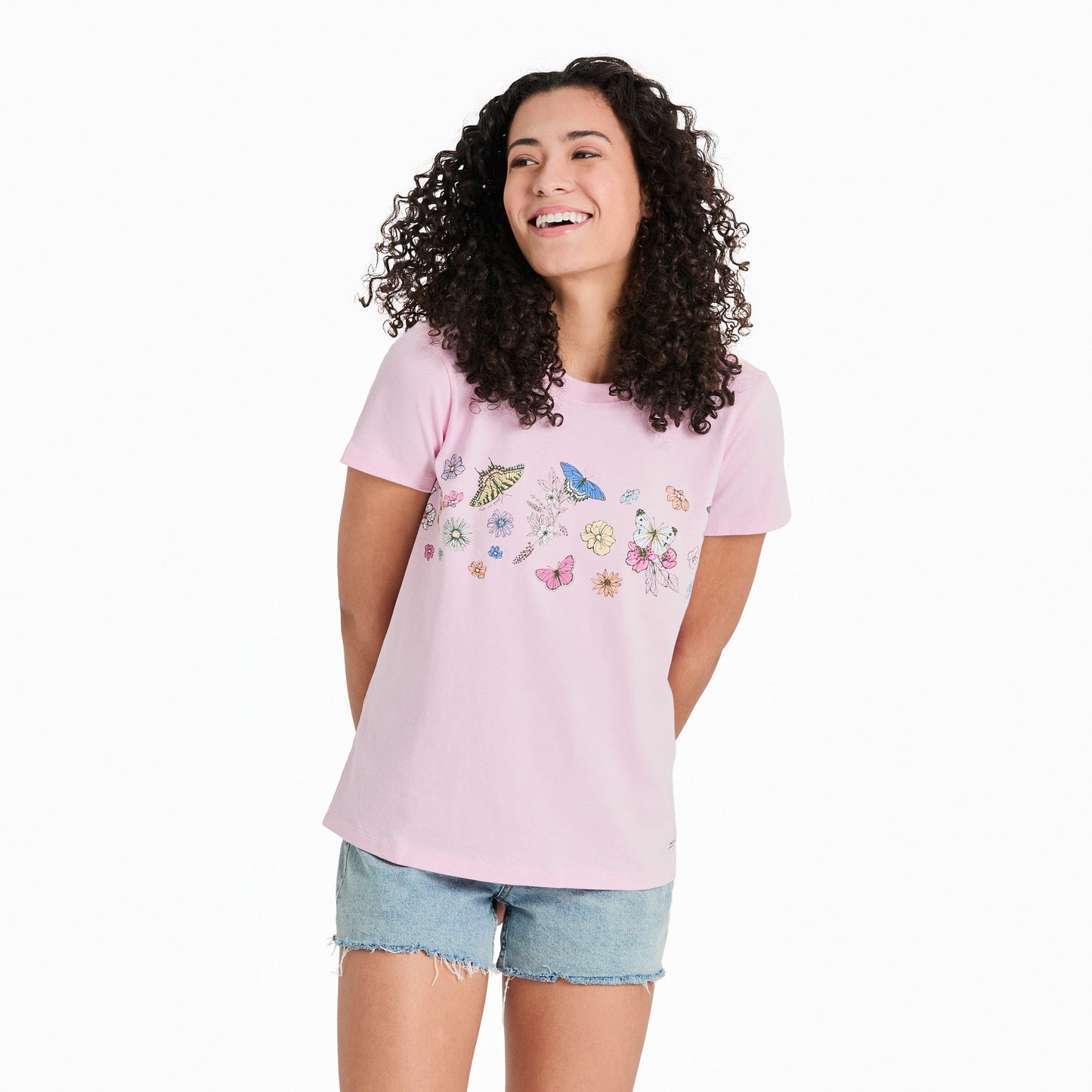 Women's Butterflies in the Garden Short Sleeve Crusher Tee