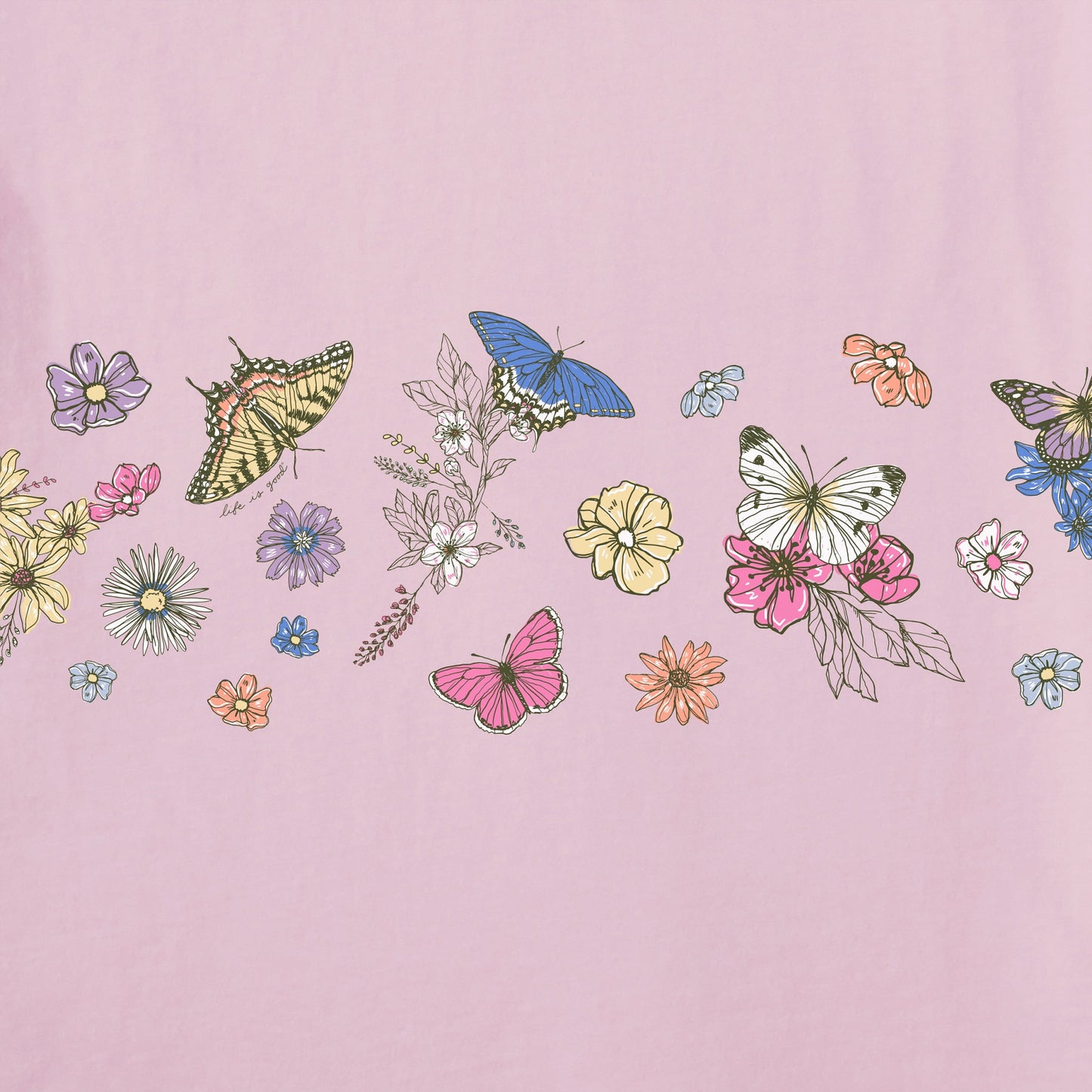 Women's Butterflies in the Garden Short Sleeve Crusher Tee