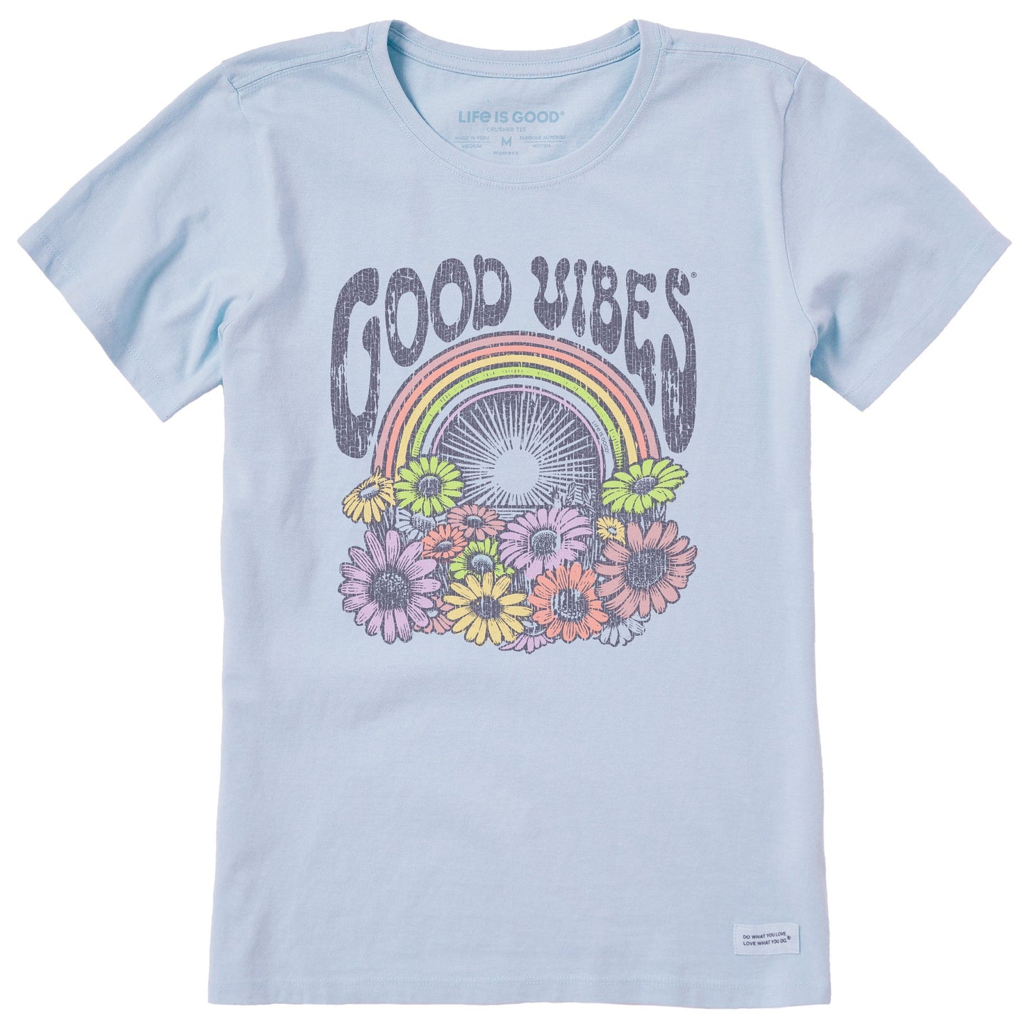Women's Good Vibes Flowers Short Sleeve Tee