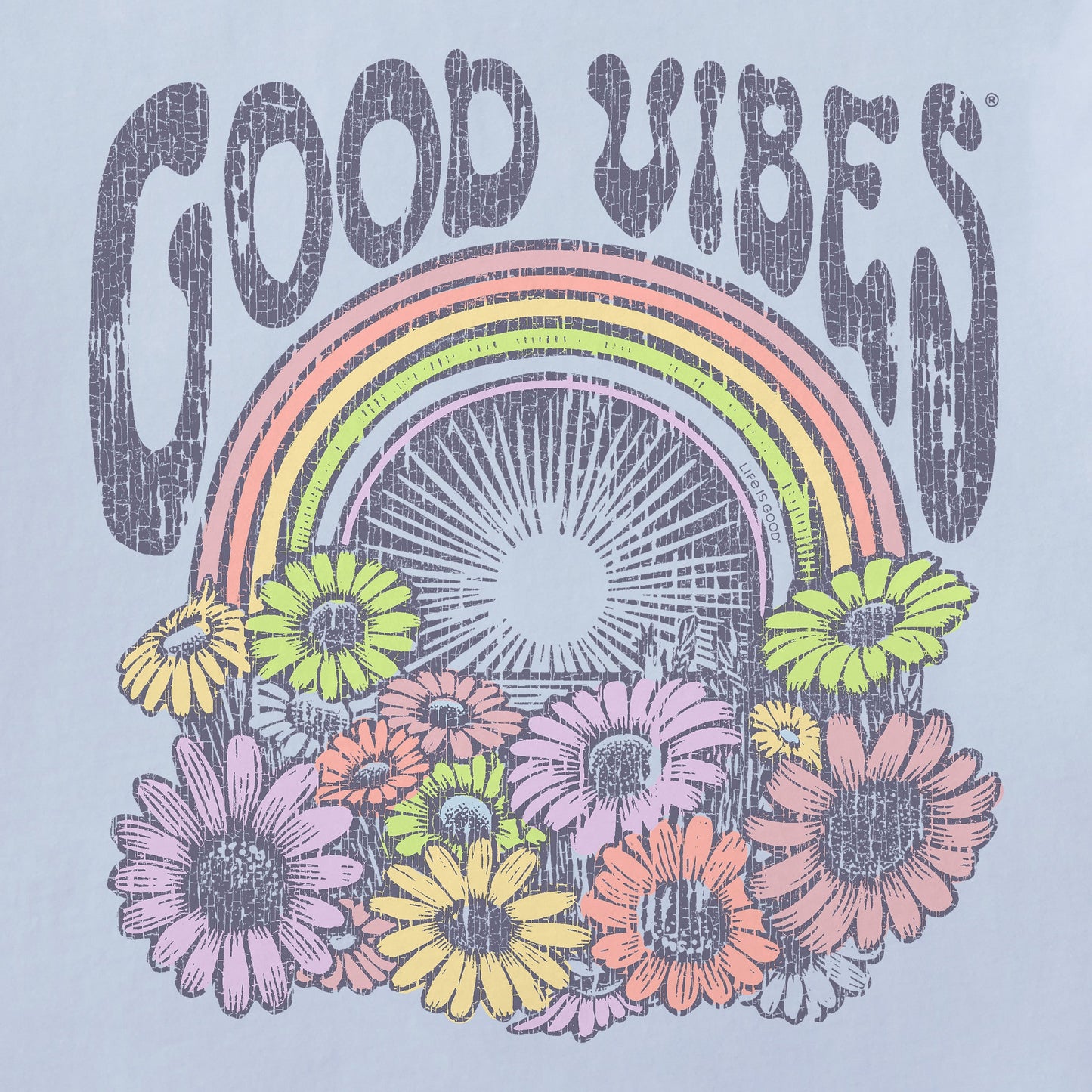 Women's Good Vibes Flowers Short Sleeve Tee