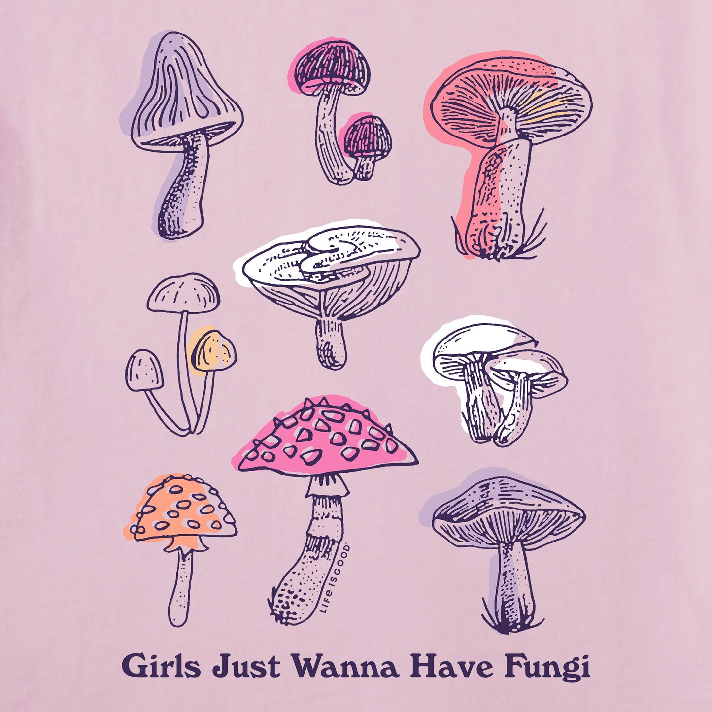 Women's Girls Just Wanna Have Fungi Short Sleeve Crusher Tee