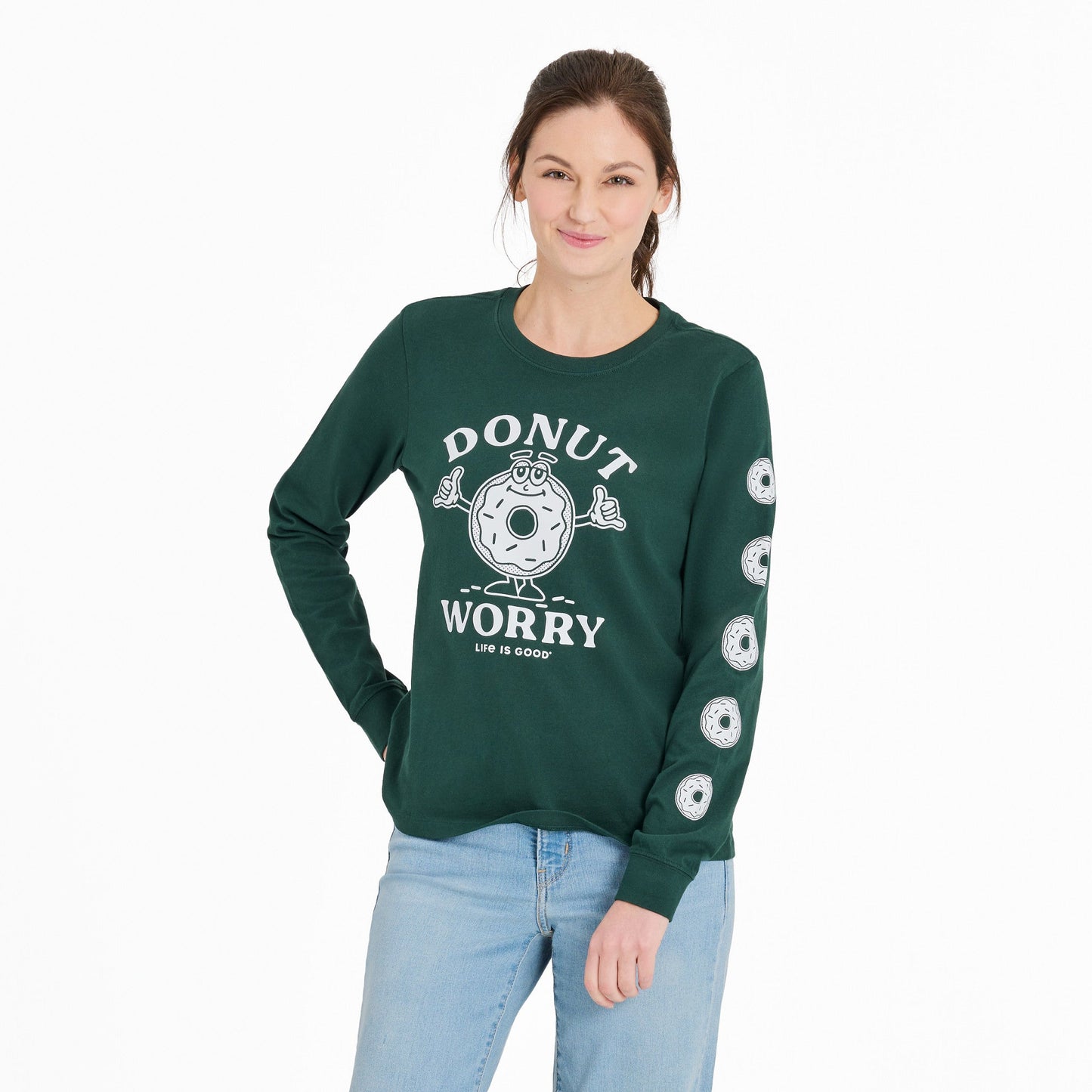 Women's Donut Worry Long Sleeve Crusher Tee