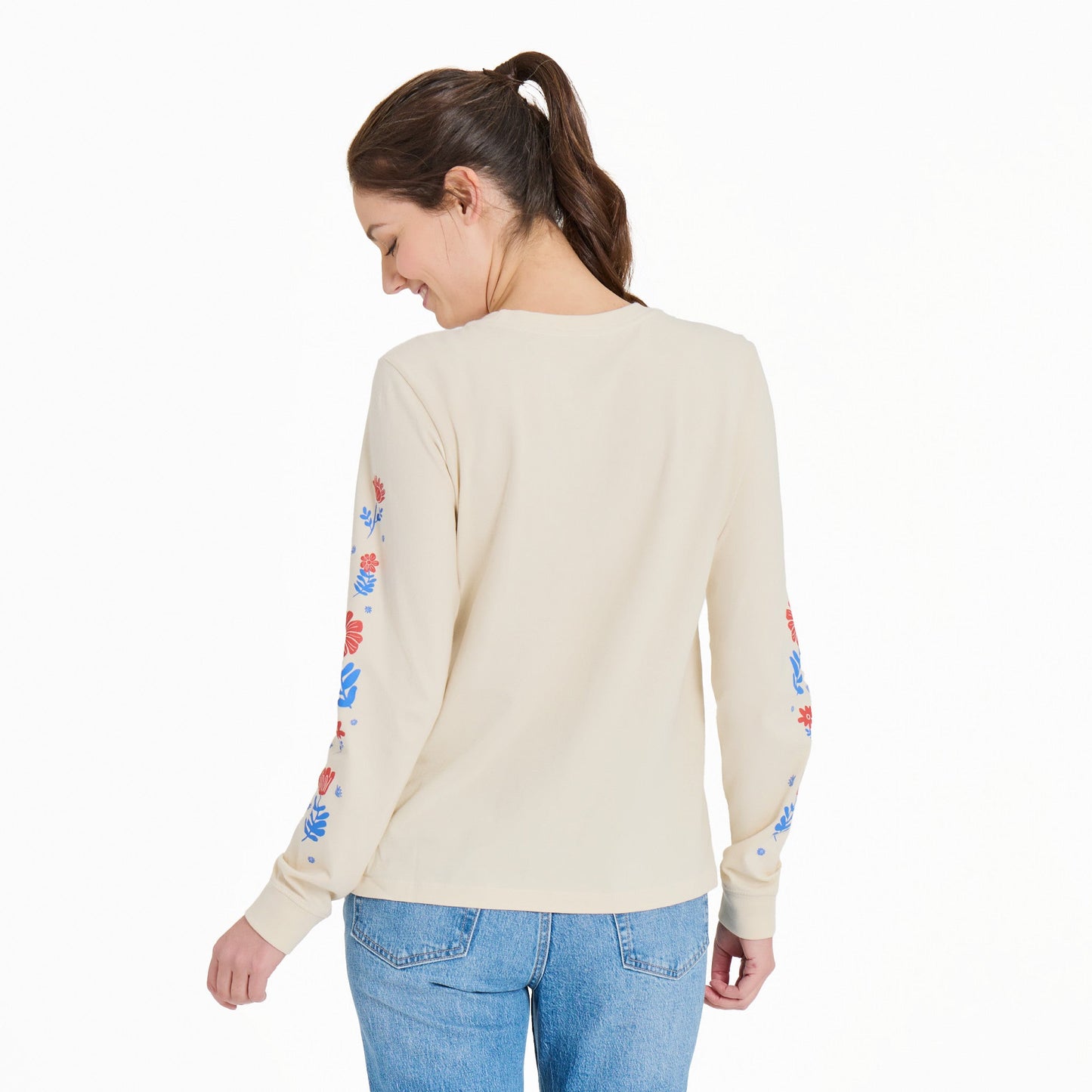 Women's Turn up the Love Flowers Long Sleeve Crusher Tee