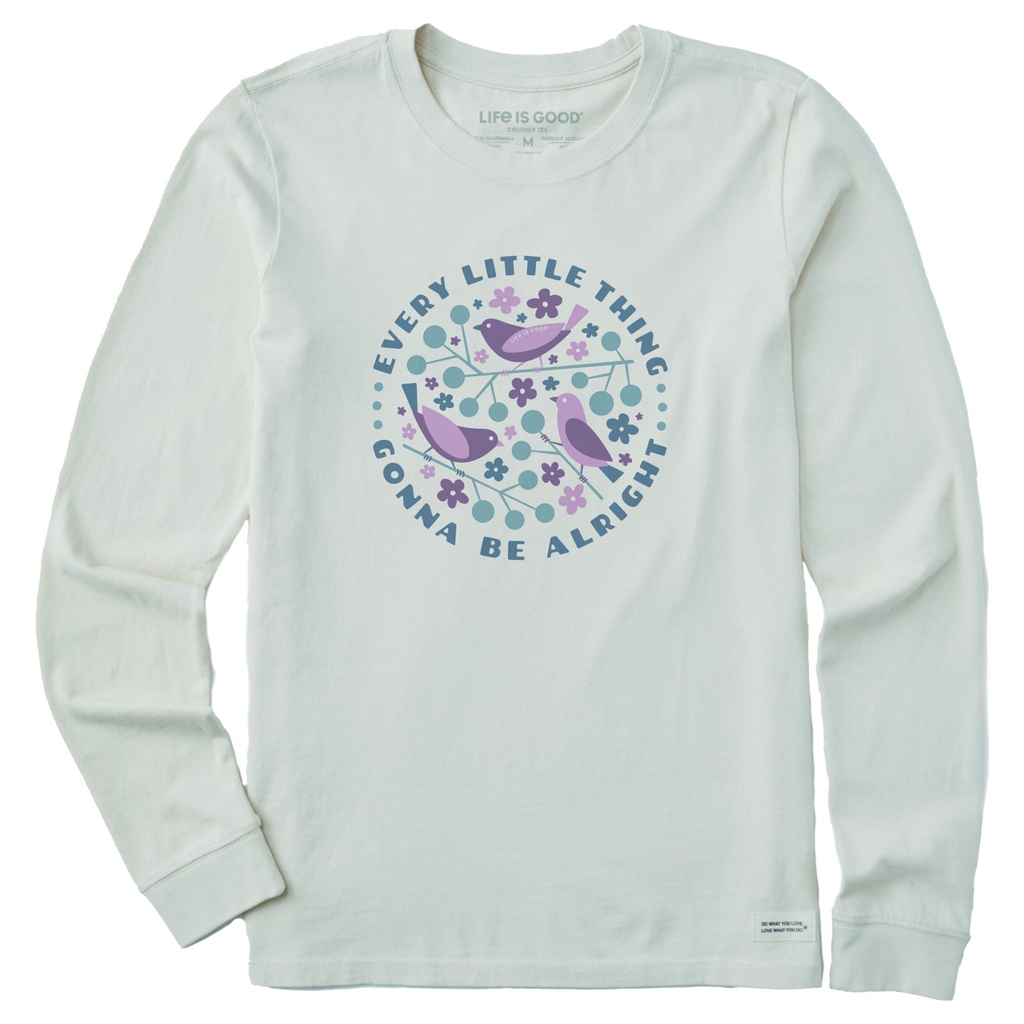 Women's Crafty Three Little Birds Long Sleeve Crusher Tee