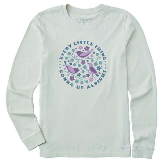 Women's Crafty Three Little Birds Long Sleeve Crusher Tee