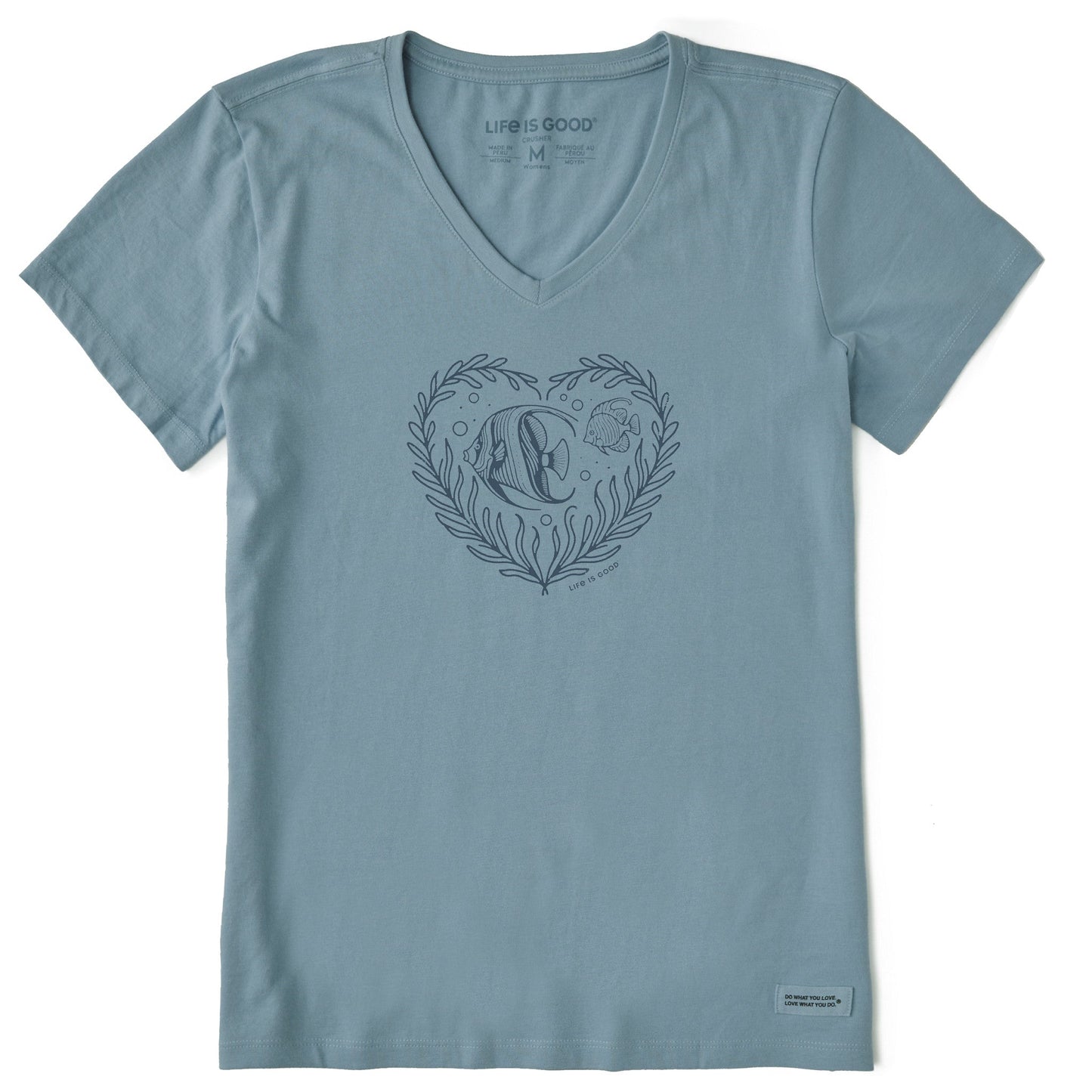 Women's Angelfish Heart Short Sleeve Crusher Vee