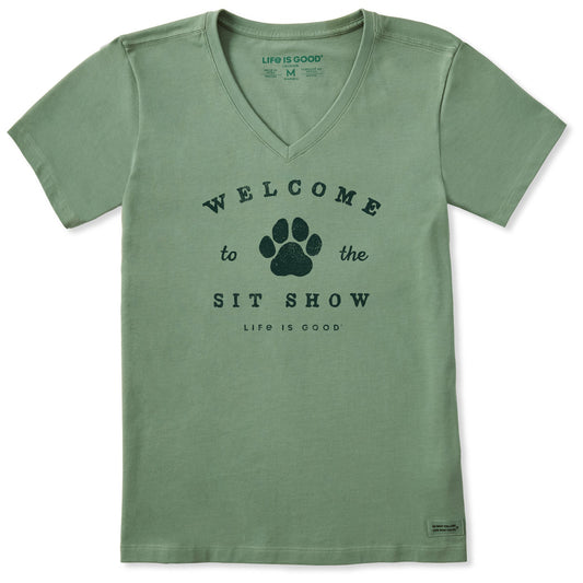 Women's Welcome to the Sit Show Short Sleeve Crusher Vee