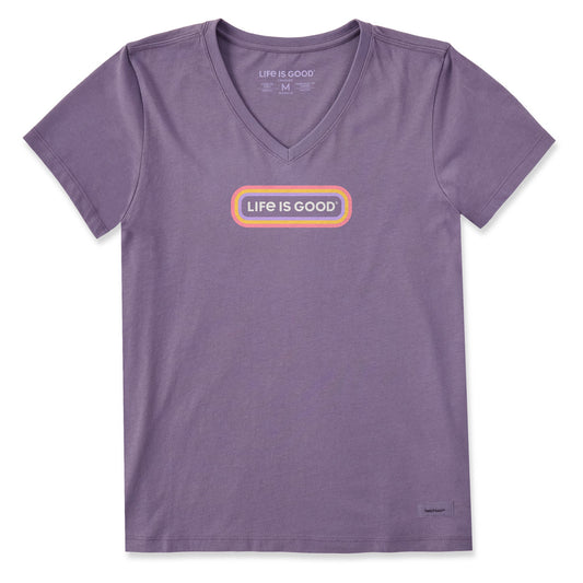 Women's Stripe LIG Pill Short Sleeve Crusher Vee