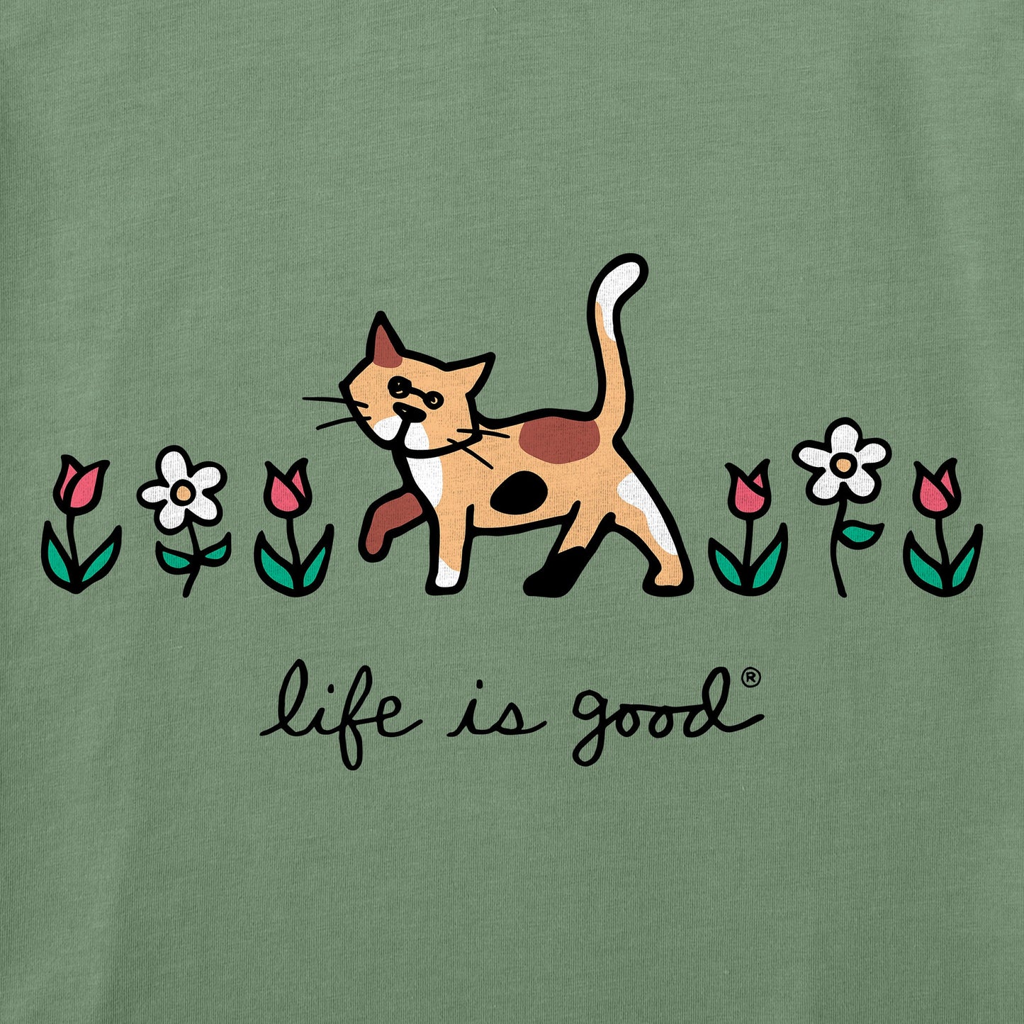 Women's Al with Flowers Short Sleeve Crusher Vee