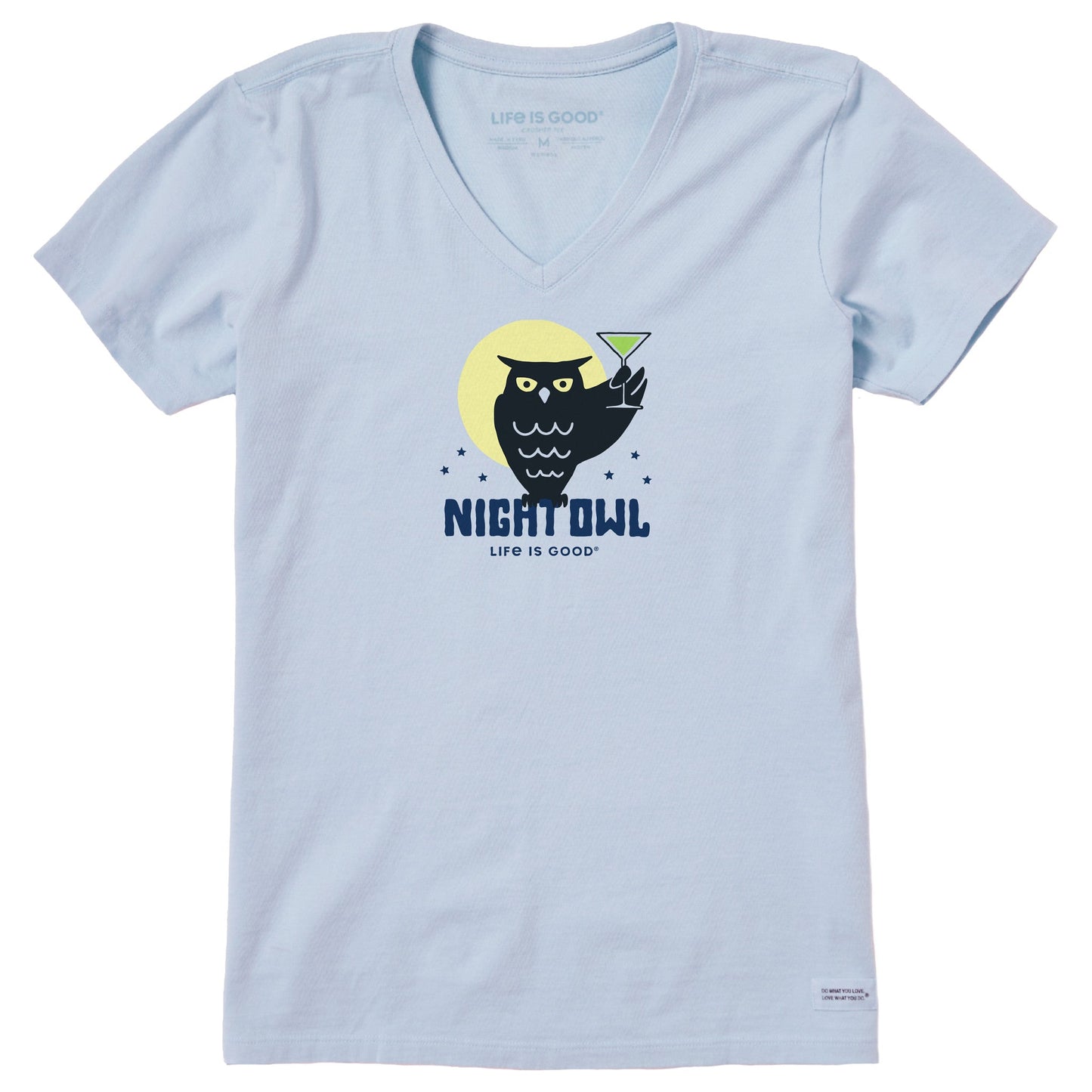Women's Crafty Night Owl Short Sleeve Crusher Vee