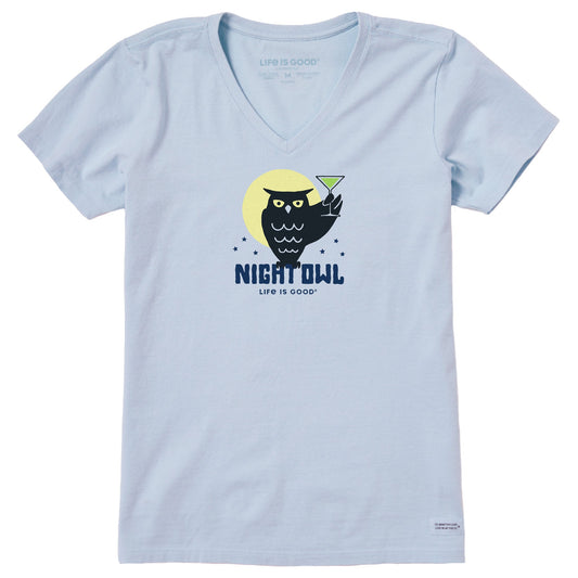 Women's Crafty Night Owl Short Sleeve Crusher Vee