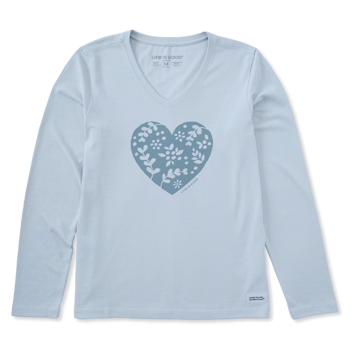 Women's Woodcut Heart Long Sleeve Crusher Vee