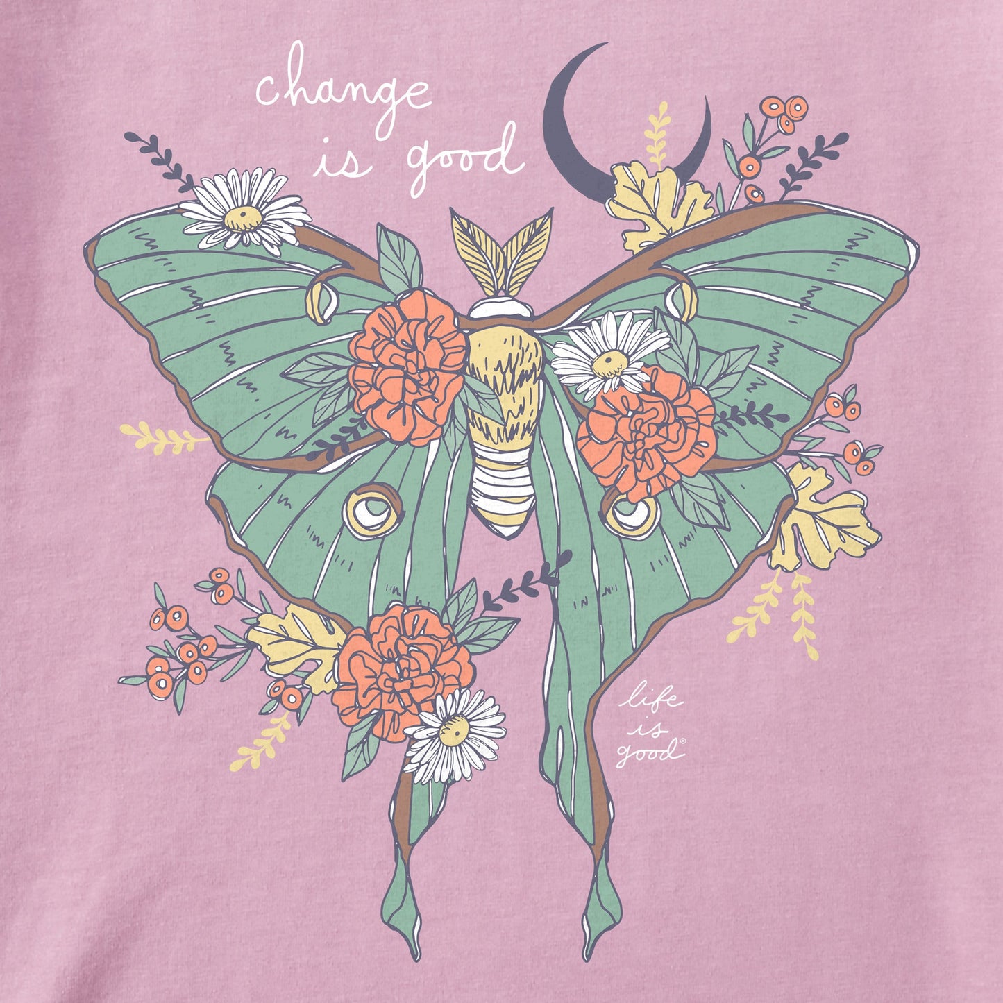 Women's Fall Luna Moth Long Sleeve Crusher Vee