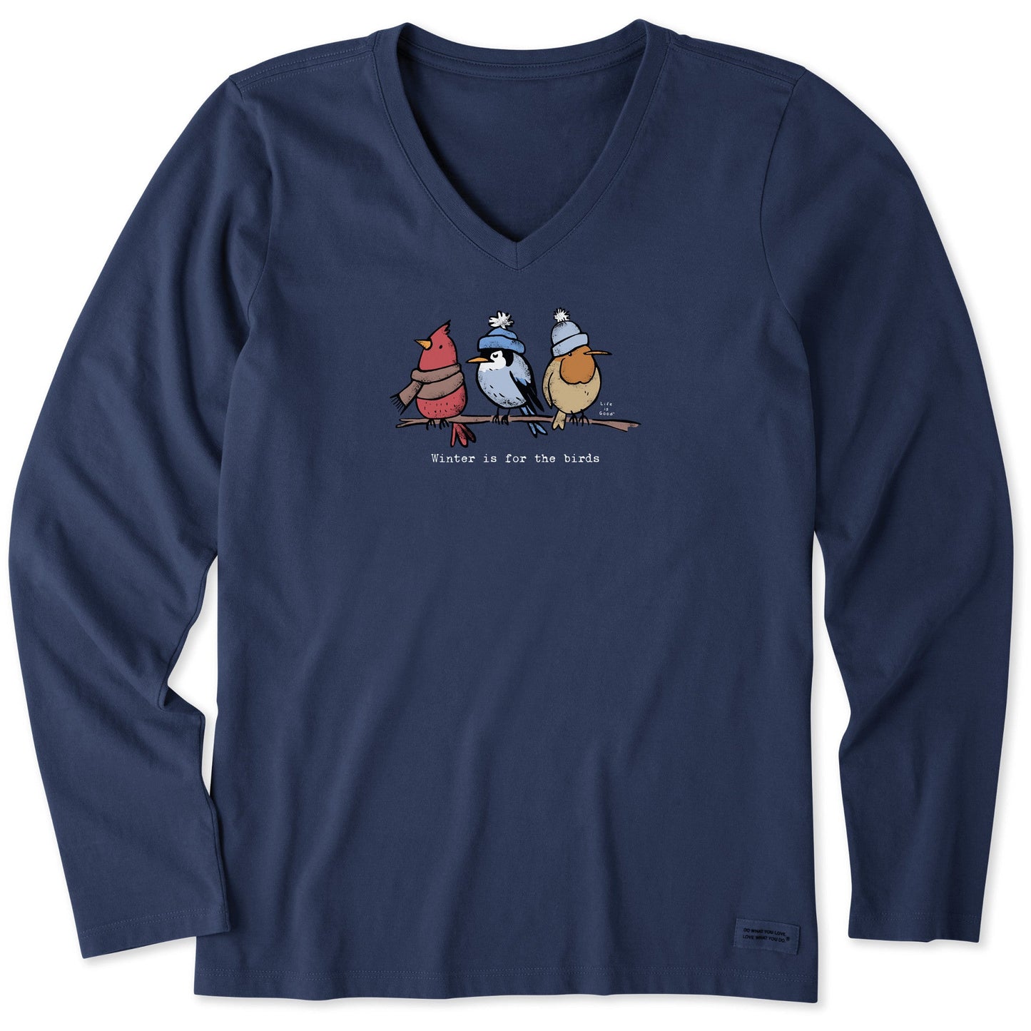 Women's Shady Winter is for the Birds Long Sleeve Crusher Vee