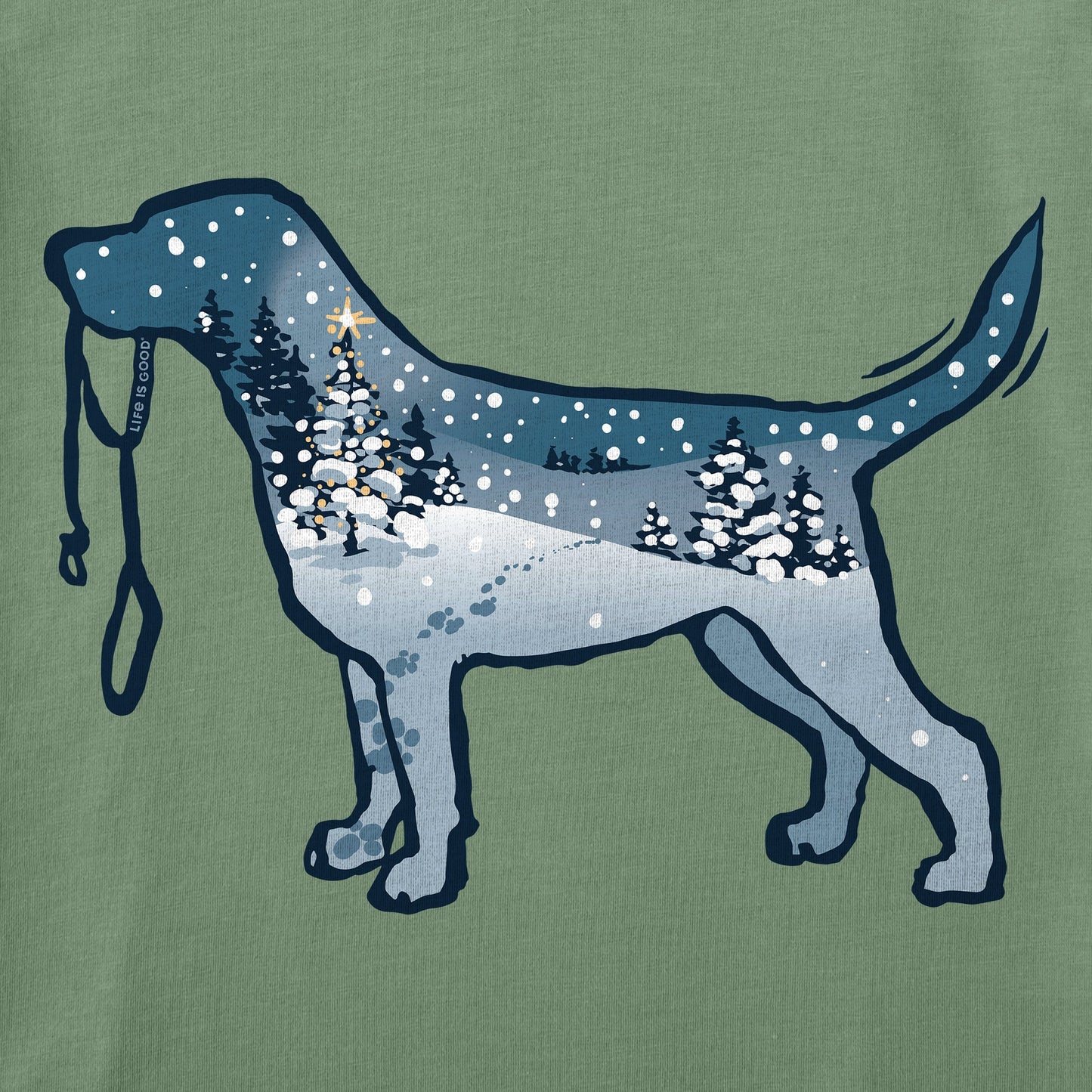 Women's Snowscape Dog Long Sleeve Crusher Vee