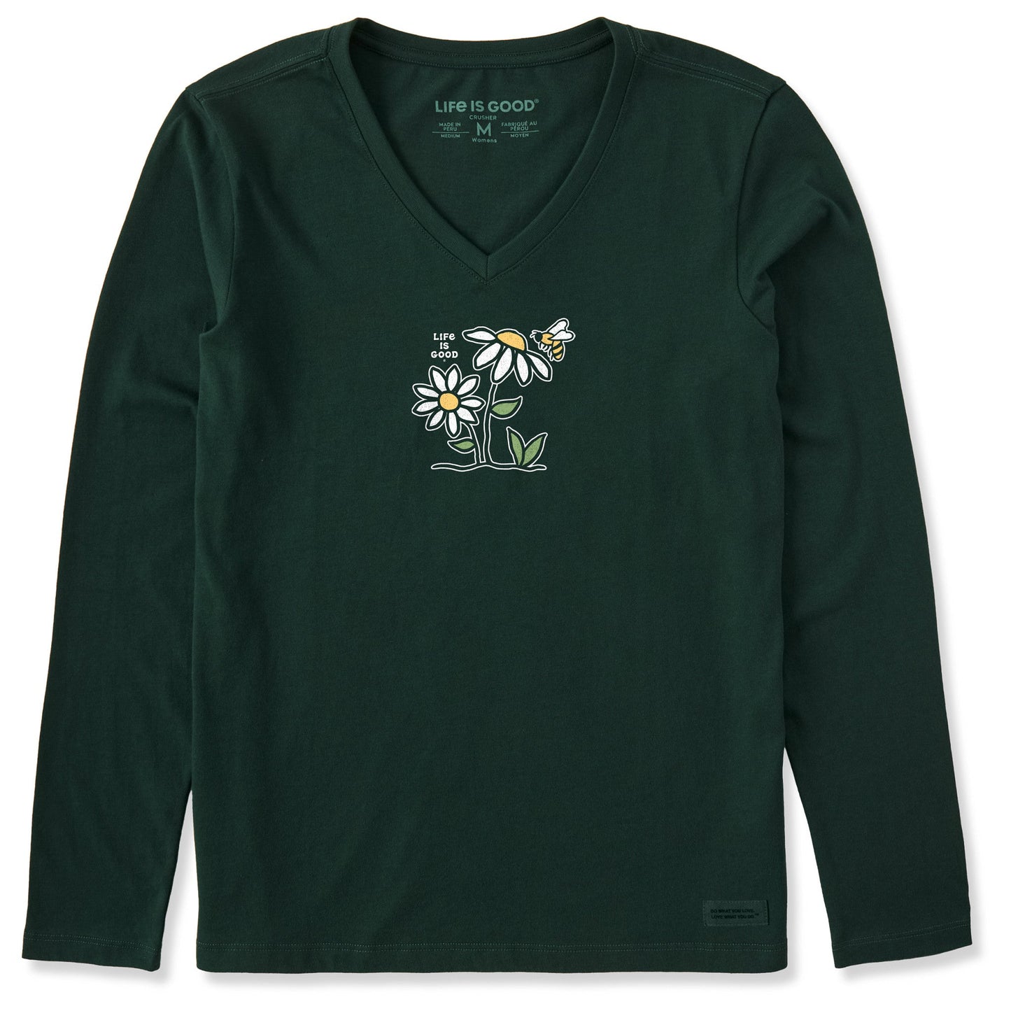 Women's Bee Daisy Long Sleeve Crusher Vee