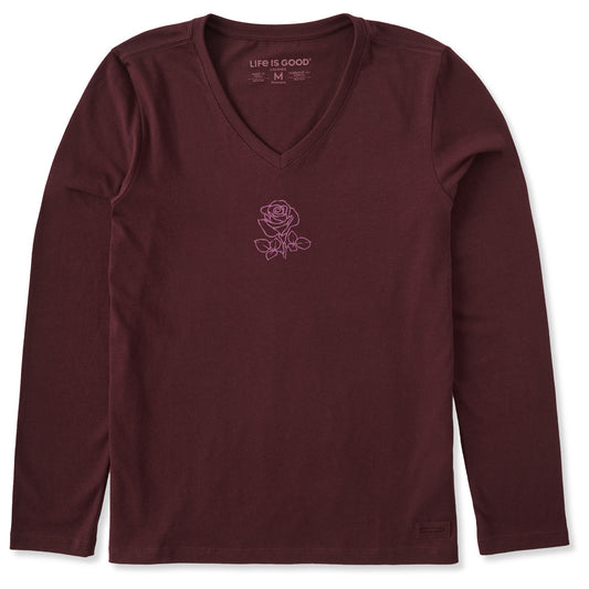 Women's Crafty Rose Long Sleeve Crusher Vee