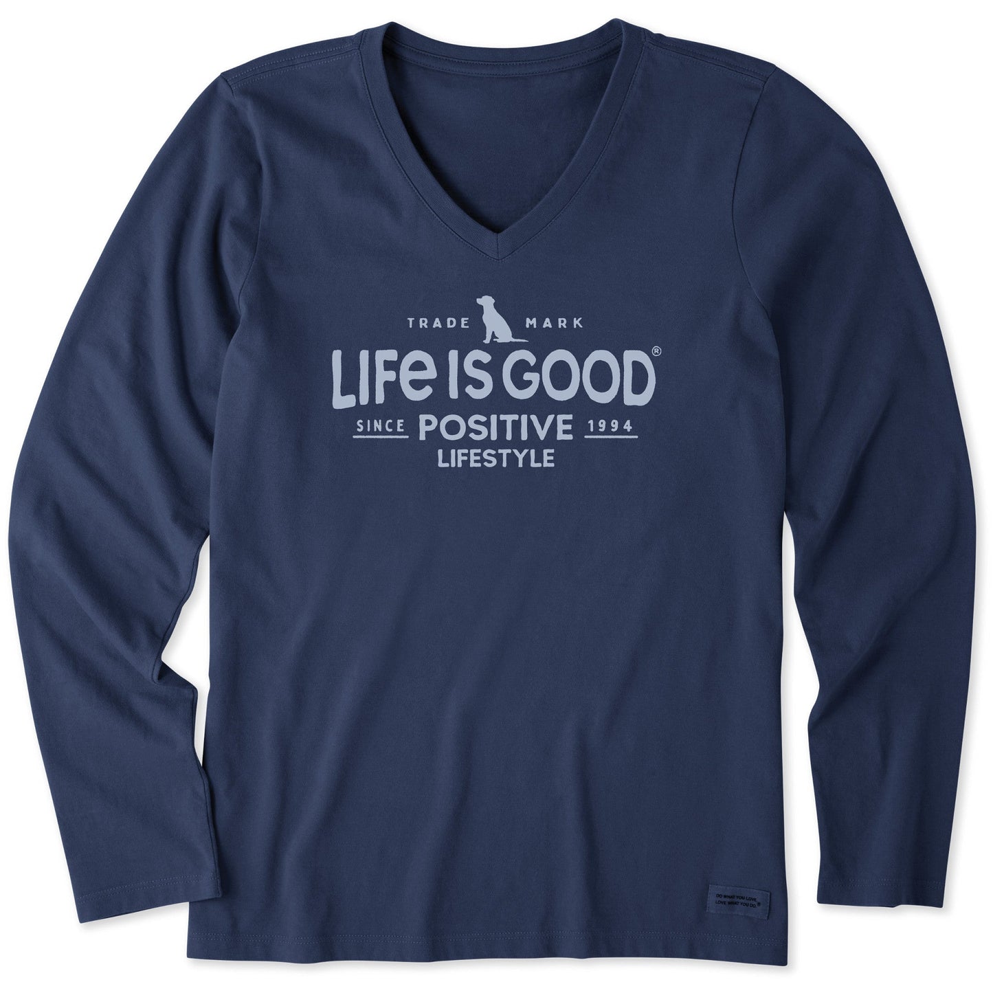Women's Positive Lifestyle Dog Long Sleeve Crusher Vee