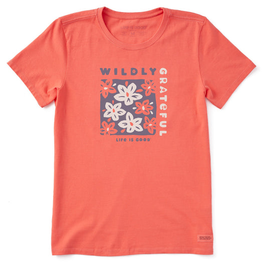 Women's Wildly Grateful Flowers Short Sleeve Crusher-LITE Tee