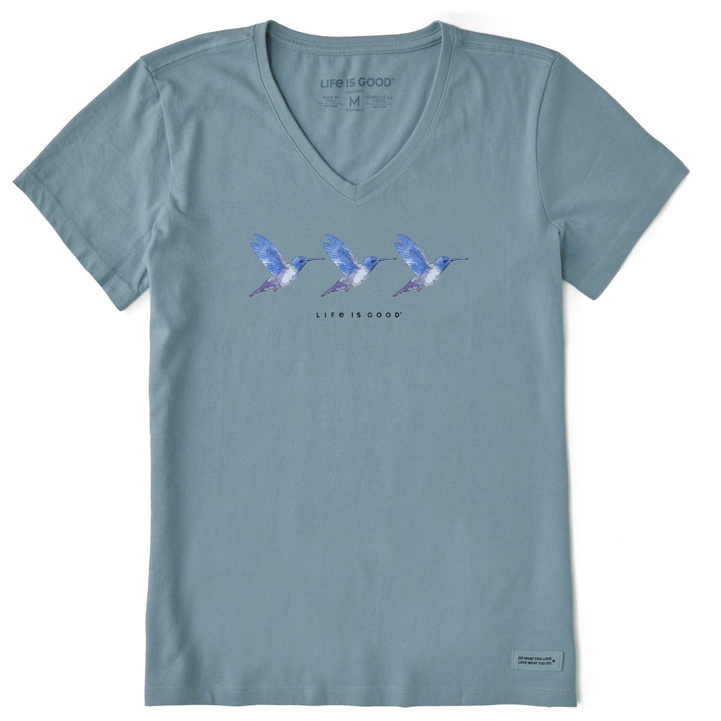 Women's Three Hummingbirds Short Sleeve Vee