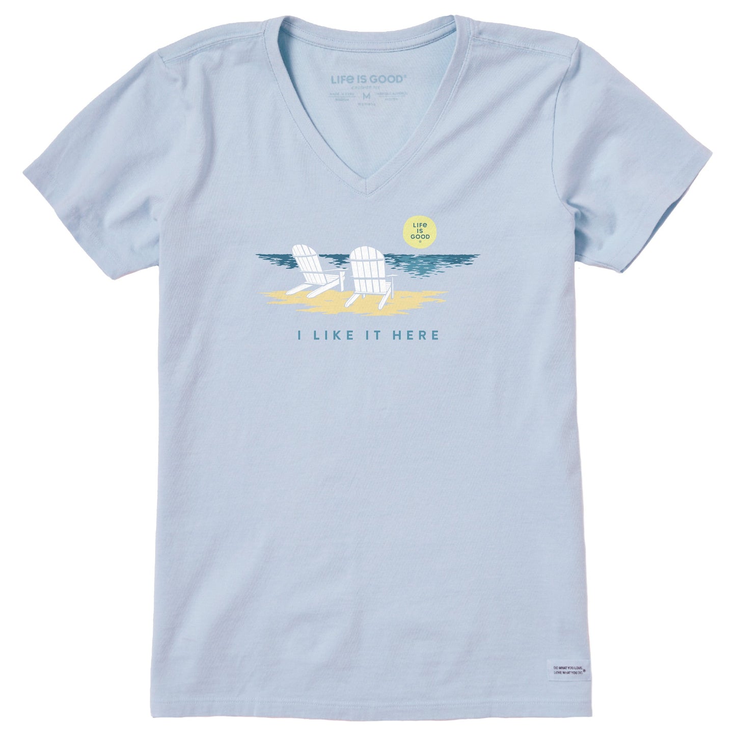 Women's Adirondack Beach I Like it Here Short Sleeve Vee