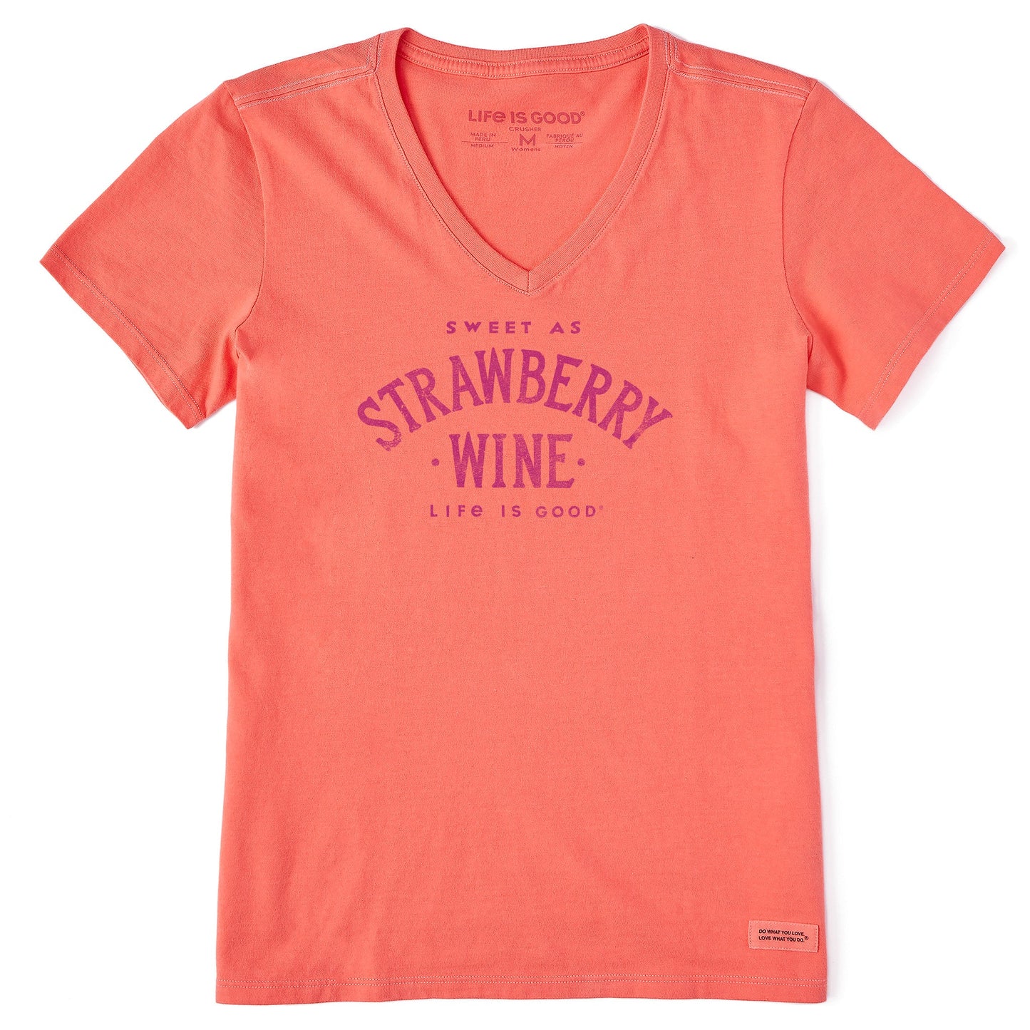 Women's Sweet as Strawberry Wine Short Sleeve Crusher-LITE Vee