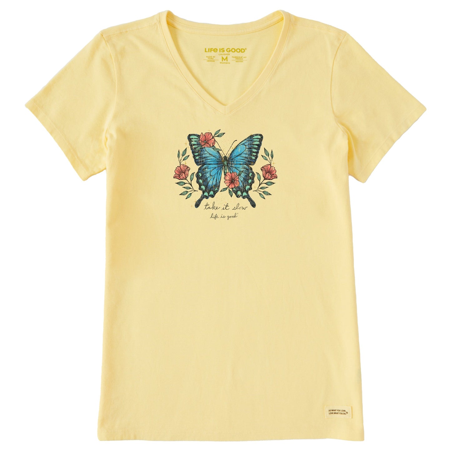 Women's Butterfly Take it Slow Short Sleeve Vee