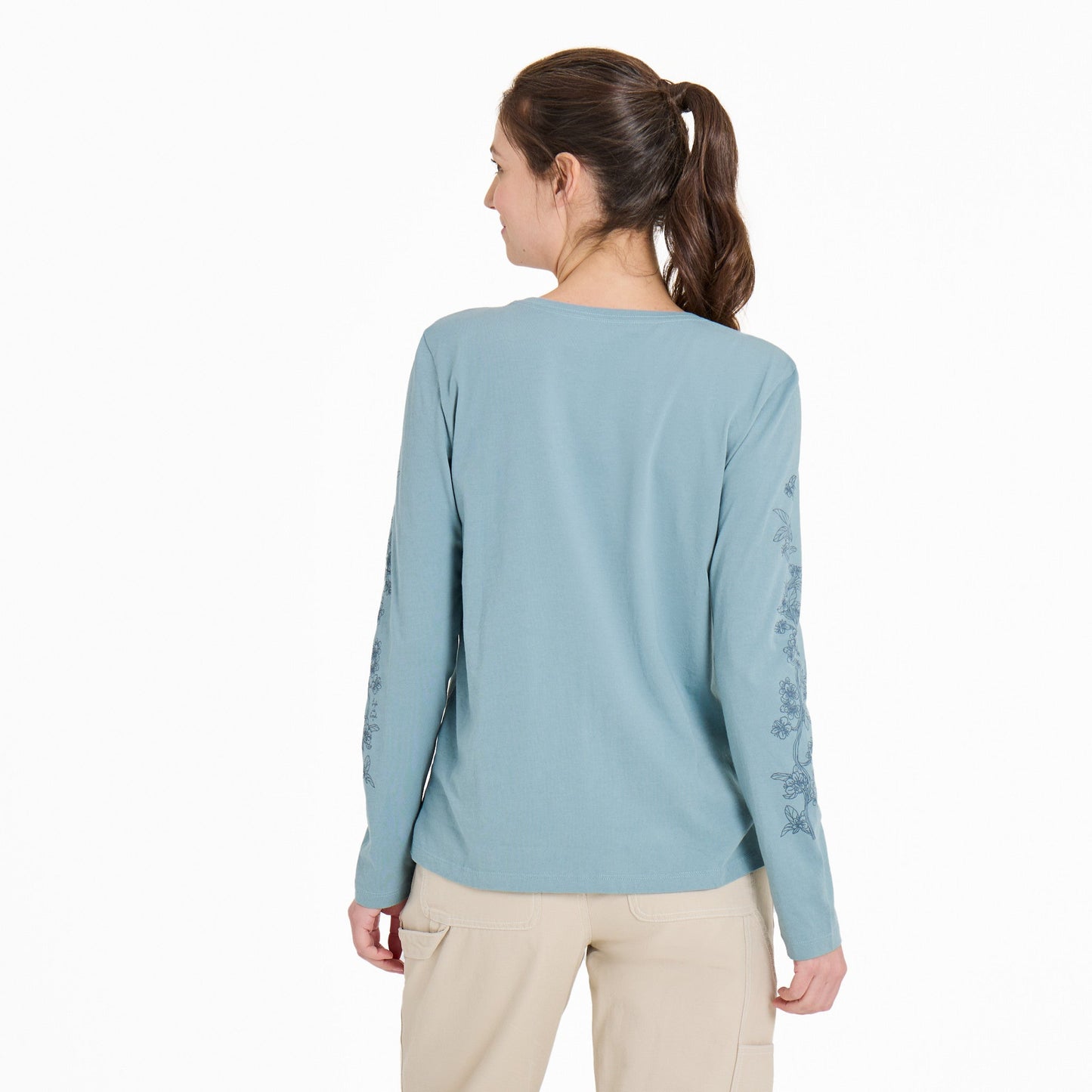 Women's Blossom Branches Long Sleeve Crusher-LITE Vee