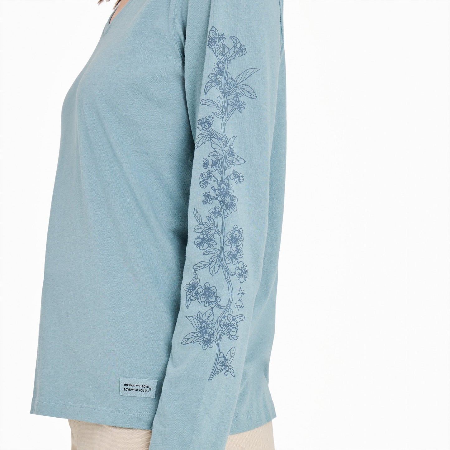 Women's Blossom Branches Long Sleeve Crusher-LITE Vee