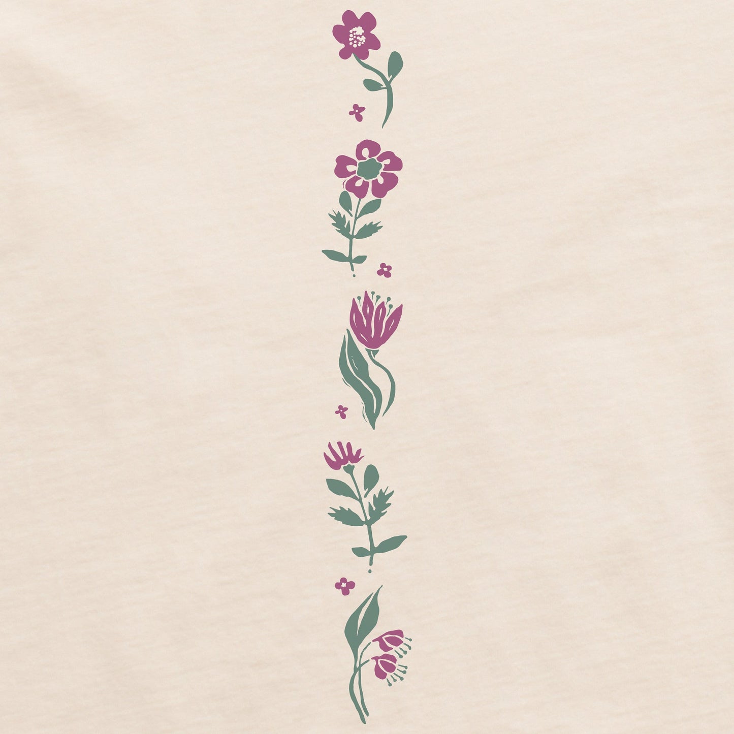 Women's Woodblock Florals Long Sleeve Crusher-LITE Vee