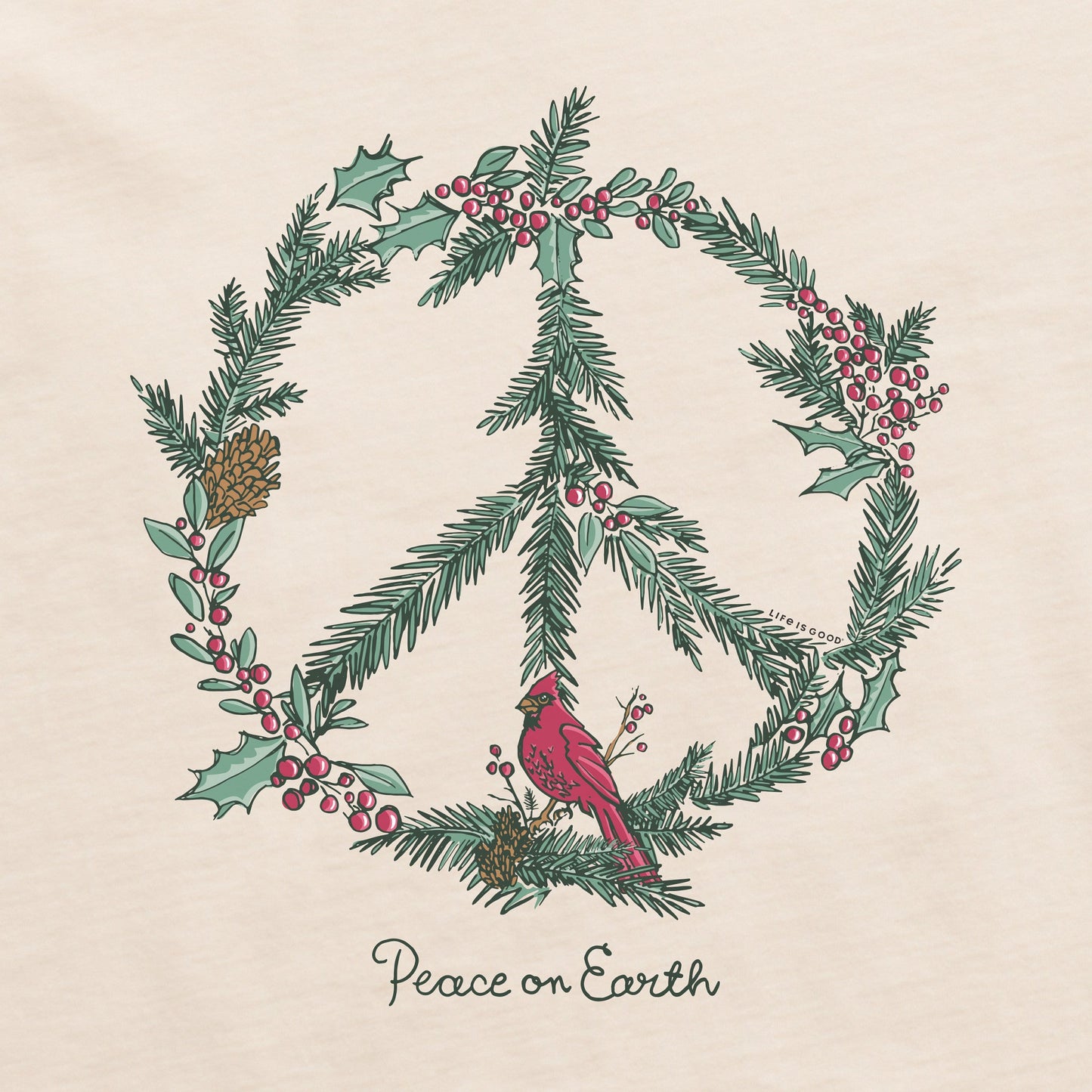 Women's Winter Pines Peace on Earth Long Sleeve Crusher-LITE Vee