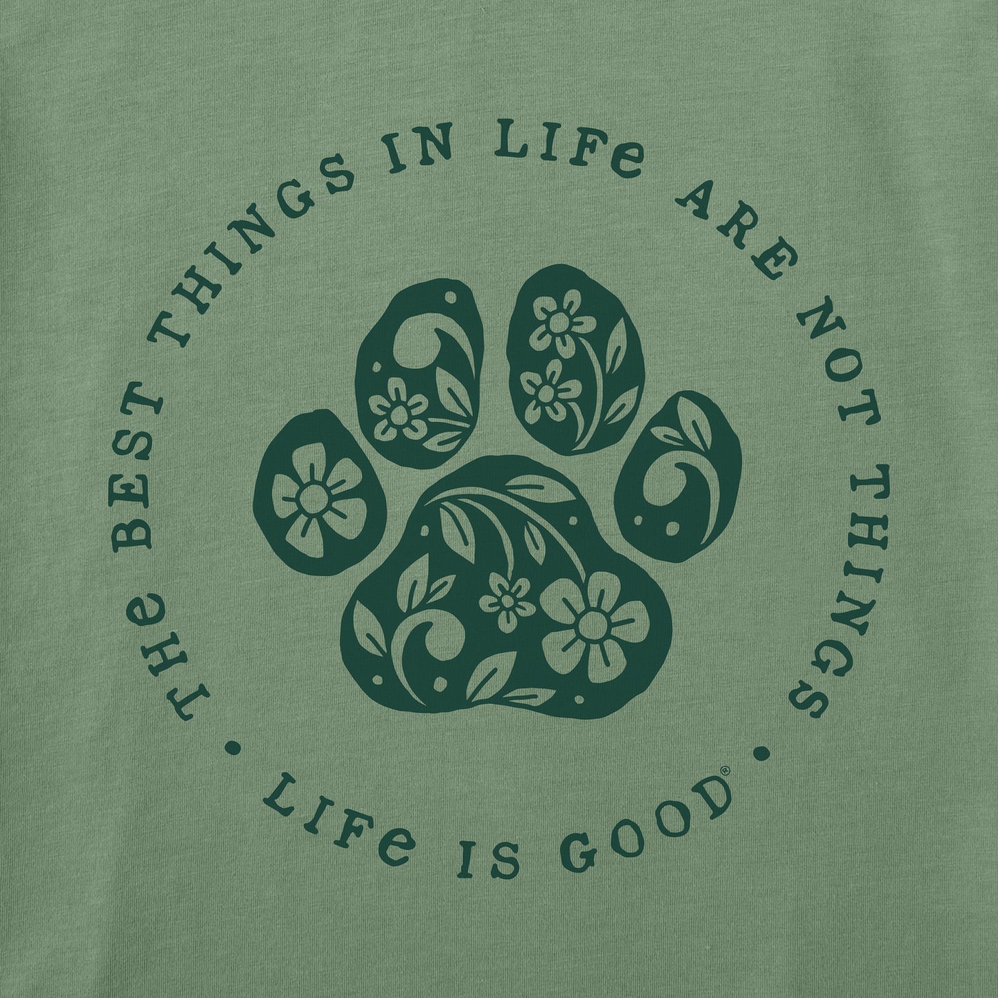 Women's Best Things Floral Paw Long Sleeve Crusher-LITE Hooded Tee