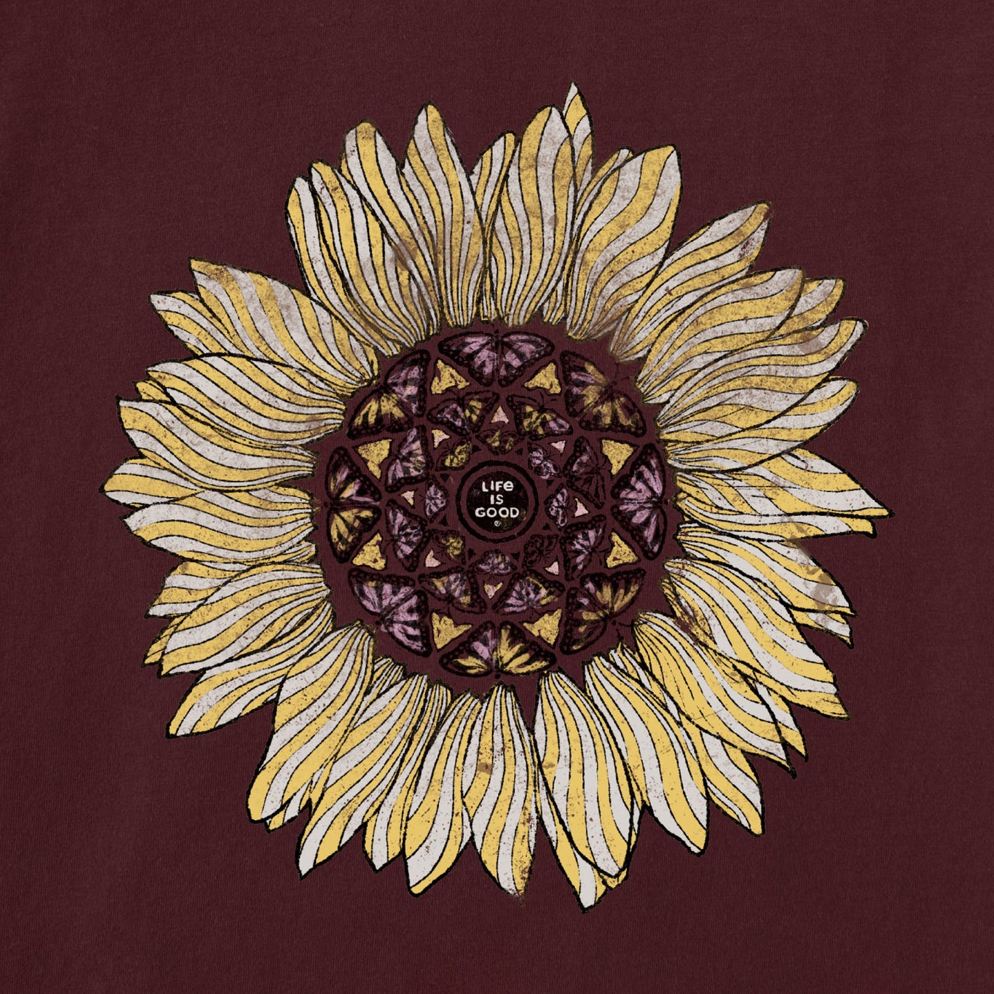 Women's Detailed Sunflower Long Sleeve Crusher-LITE Hooded Tee