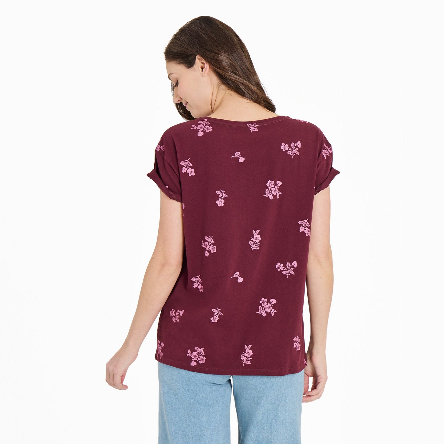 Women's Simple Blossom Pattern Crusher-LITE Easy Tee