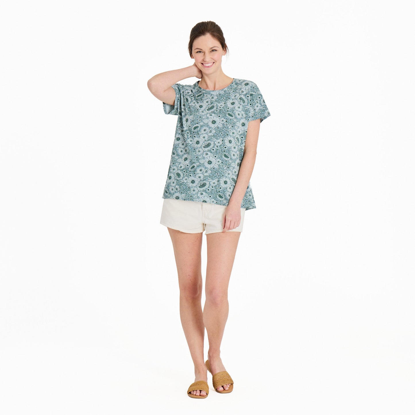 Women's Sunshine Floral Pattern Crusher-LITE Easy Tee