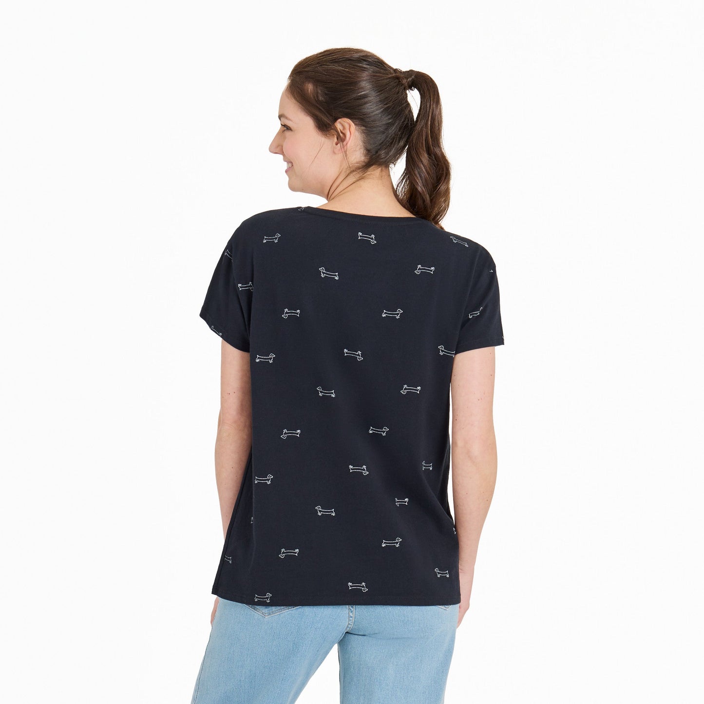 Women's Dachshund Pattern Crusher-LITE Easy Tee