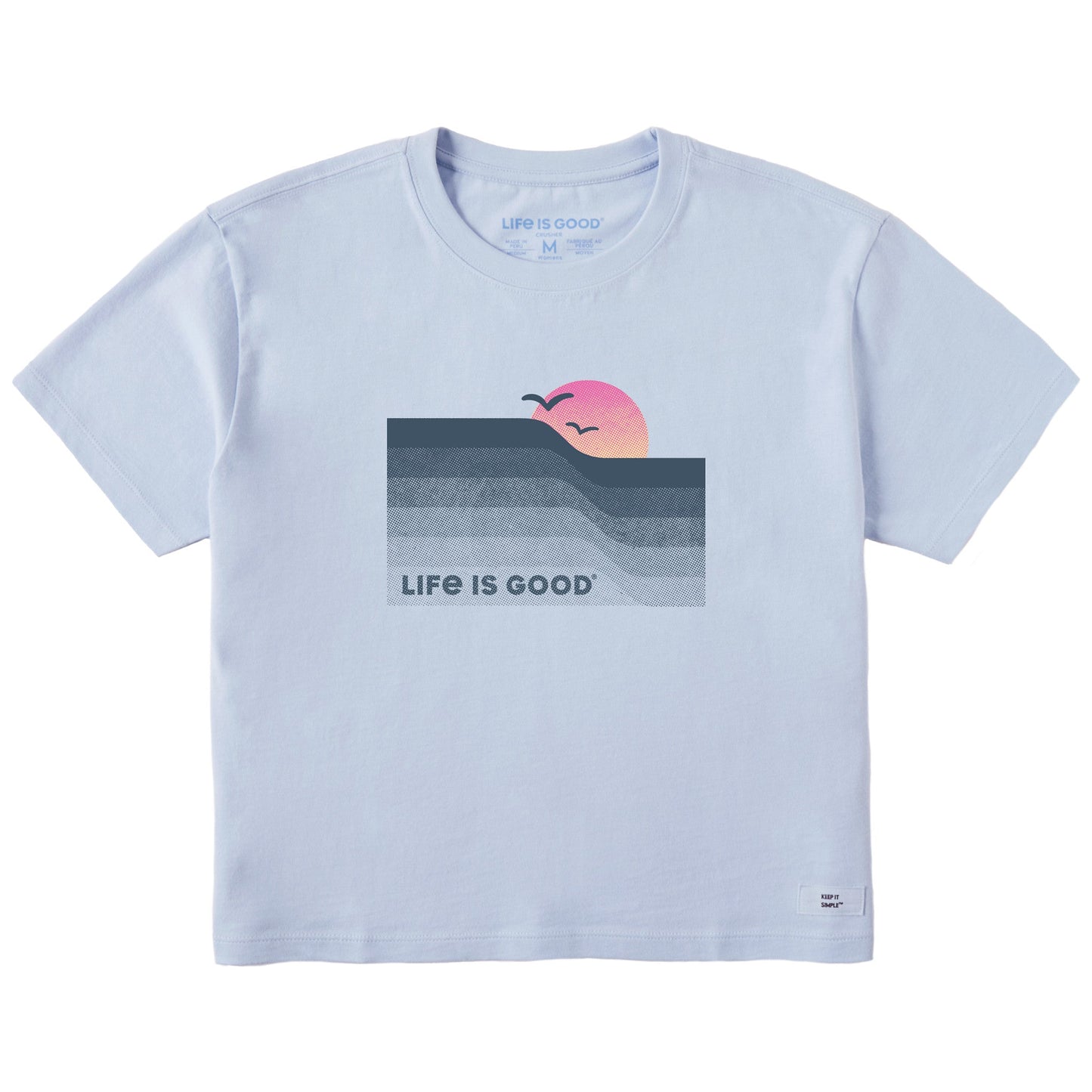 Women's Wavy Sunset Short Sleeve Crusher Boxy Tee