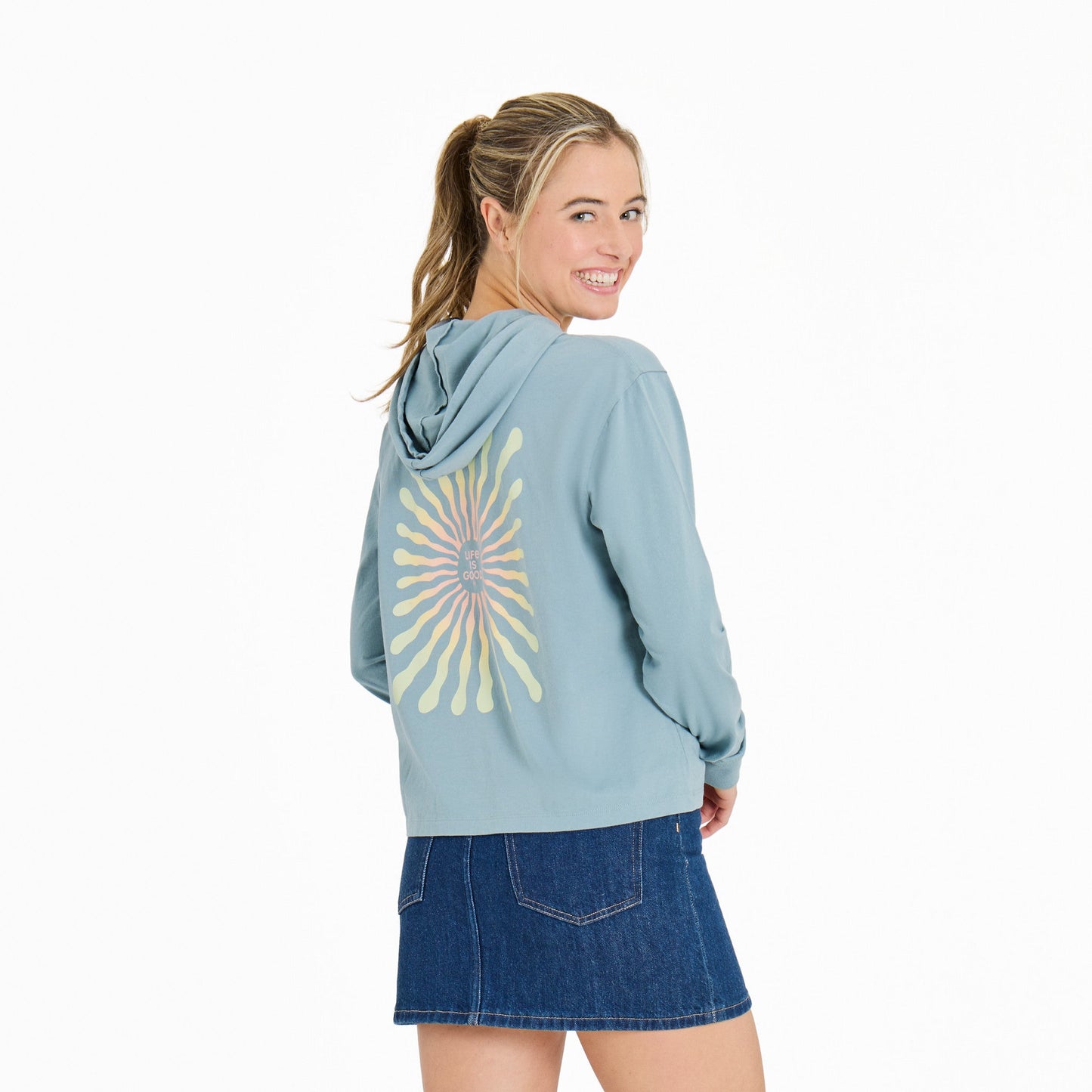 Women's Radiating Sun Crusher Boxy Hoodie